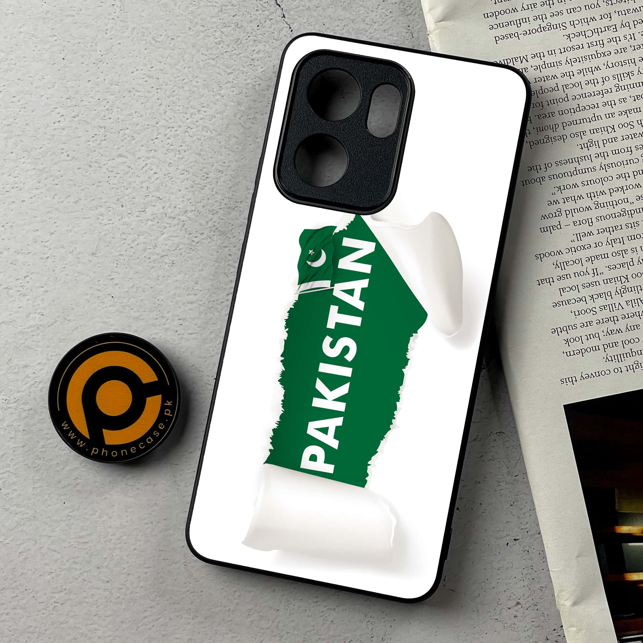 Oppo Reno 13F - Pakistani Flag Series - Premium Metal Printed Soft Bumper Shockproof Case
