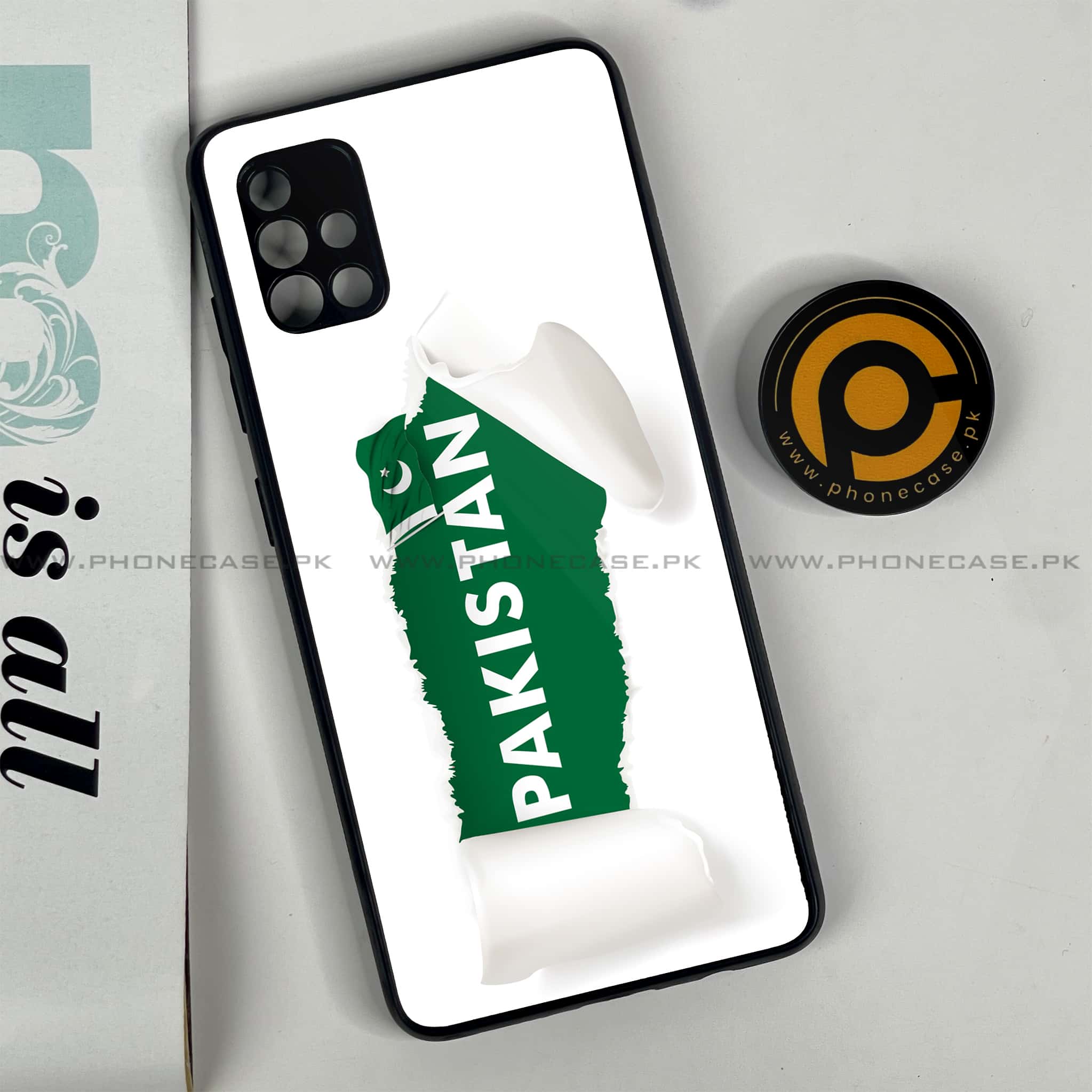 Samsung Galaxy A51 Pakistani Flag Series Premium Printed Glass soft Bumper shock Proof Case