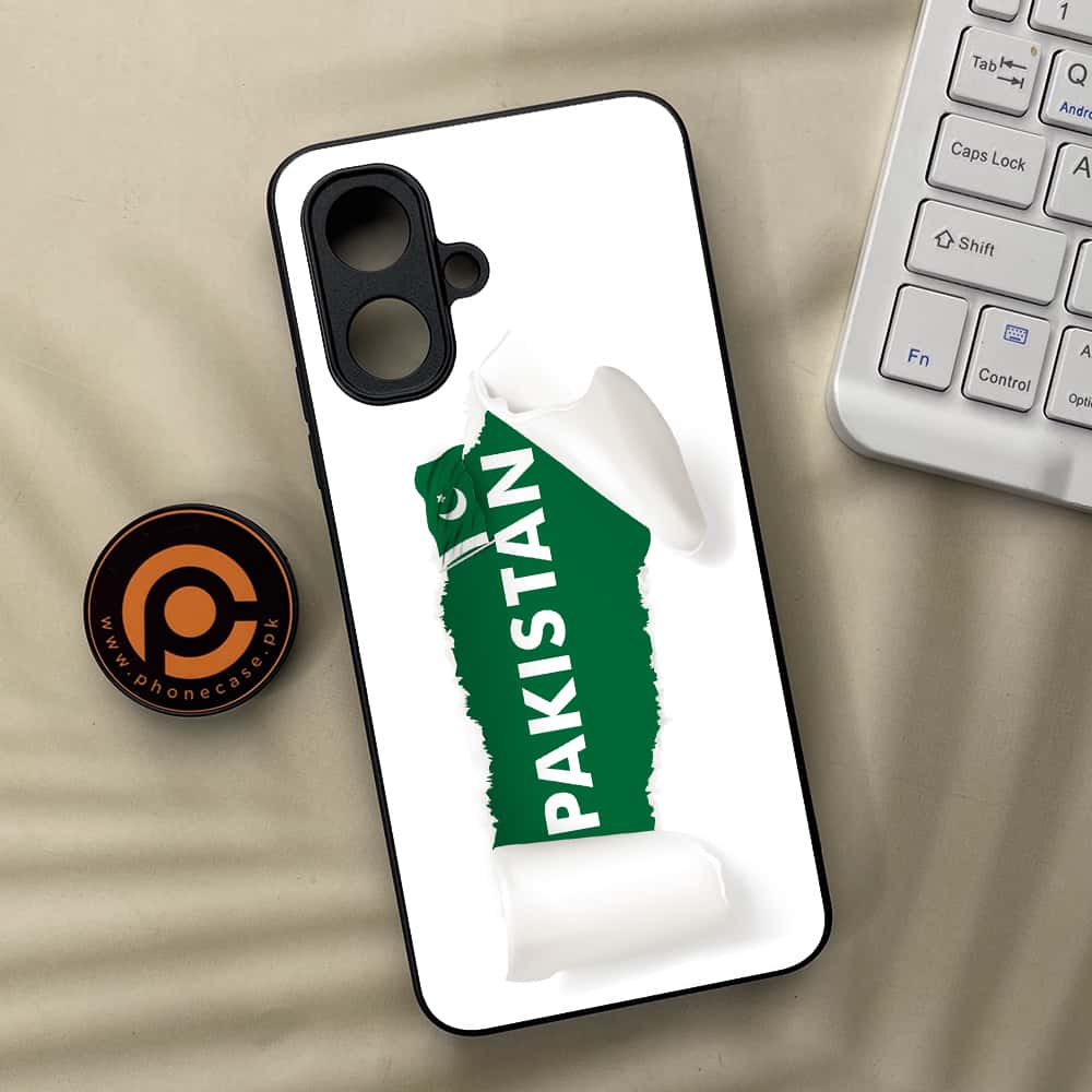 Tecno Spark Go 2 - Pakistani Flag Series - Premium Metal Printed soft Bumper Shock Proof Case