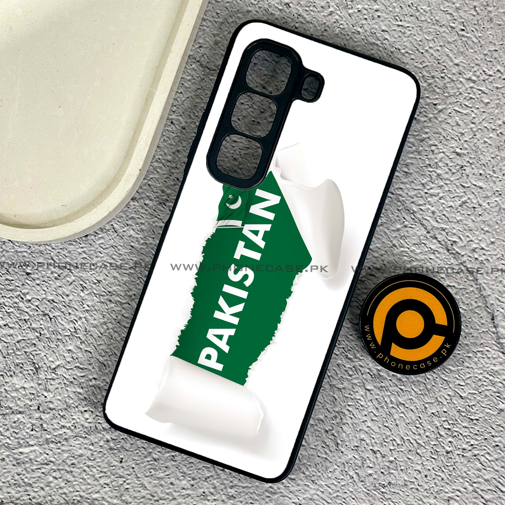 Infinix Hot 50 Pro - Pakistani Flag Series - Premium Printed Glass soft Bumper shock Proof Case