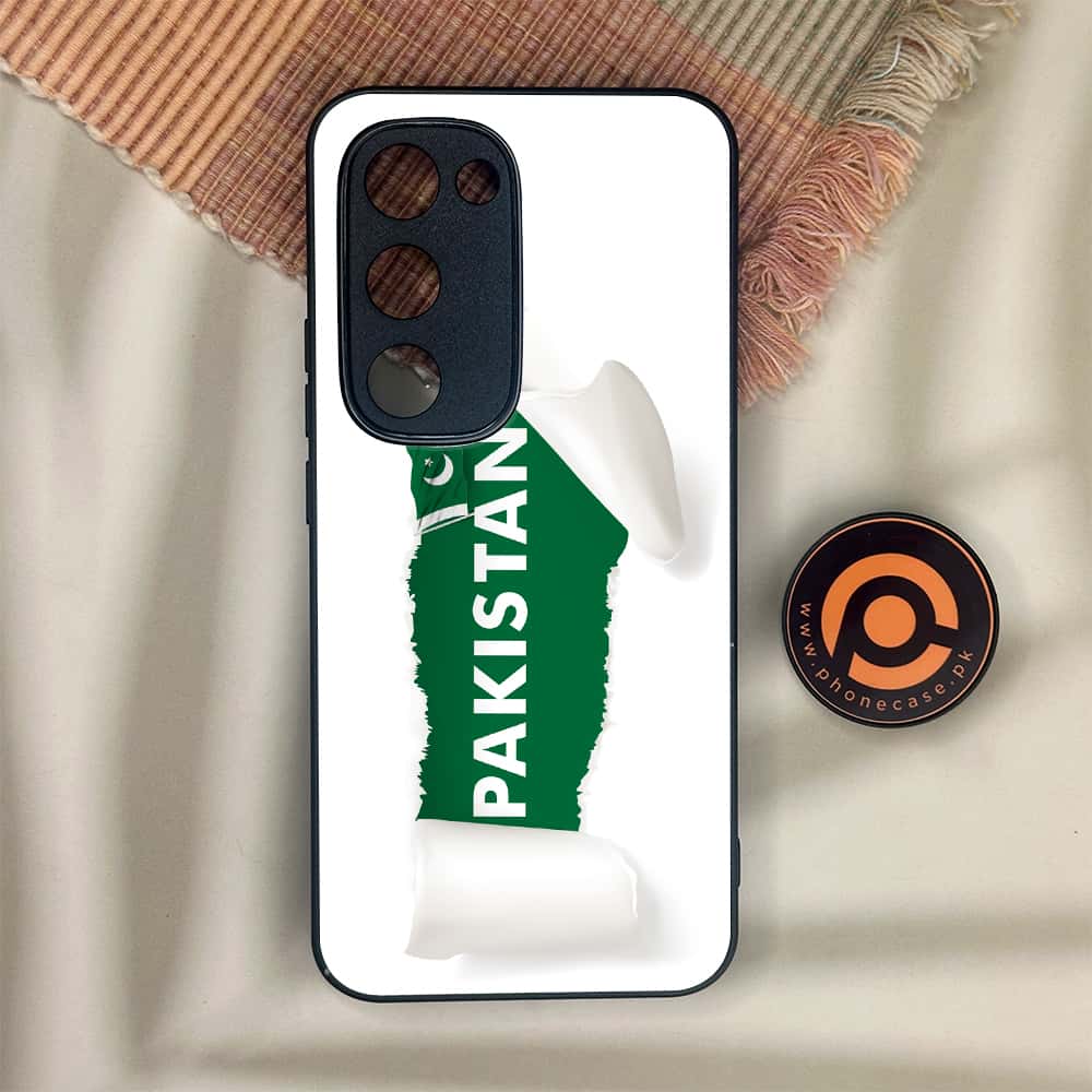 Tecno Spark 40 Pro Plus - Pakistani Flag Series - Premium Metal Printed soft Bumper shock Proof Case