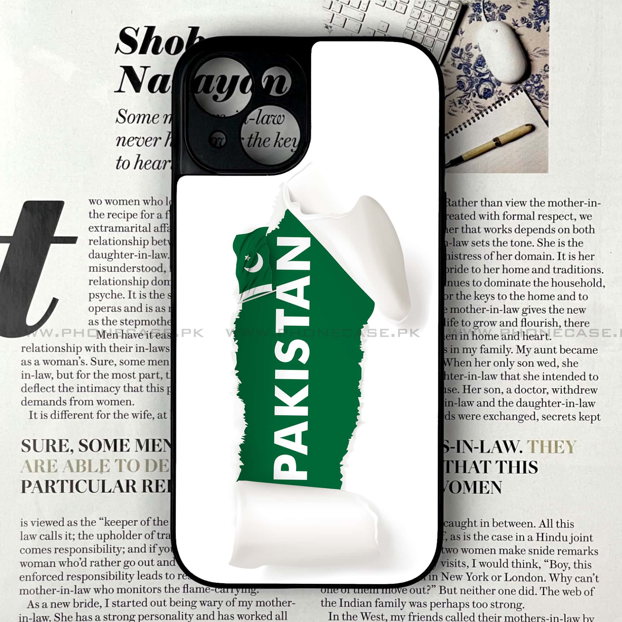 iPhone 15 Plus - Pakistani Flag Series - Premium Printed Glass soft Bumper shock Proof Case