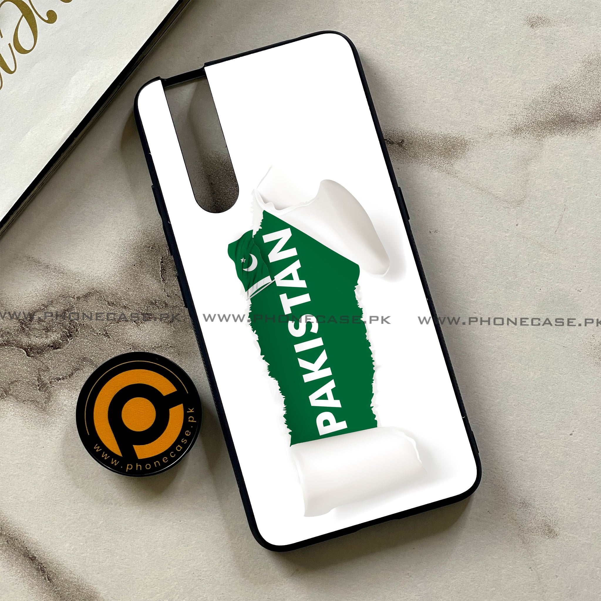 Vivo V15 Pro - Pakistani Flag Series - Premium Printed Glass soft Bumper shock Proof Case