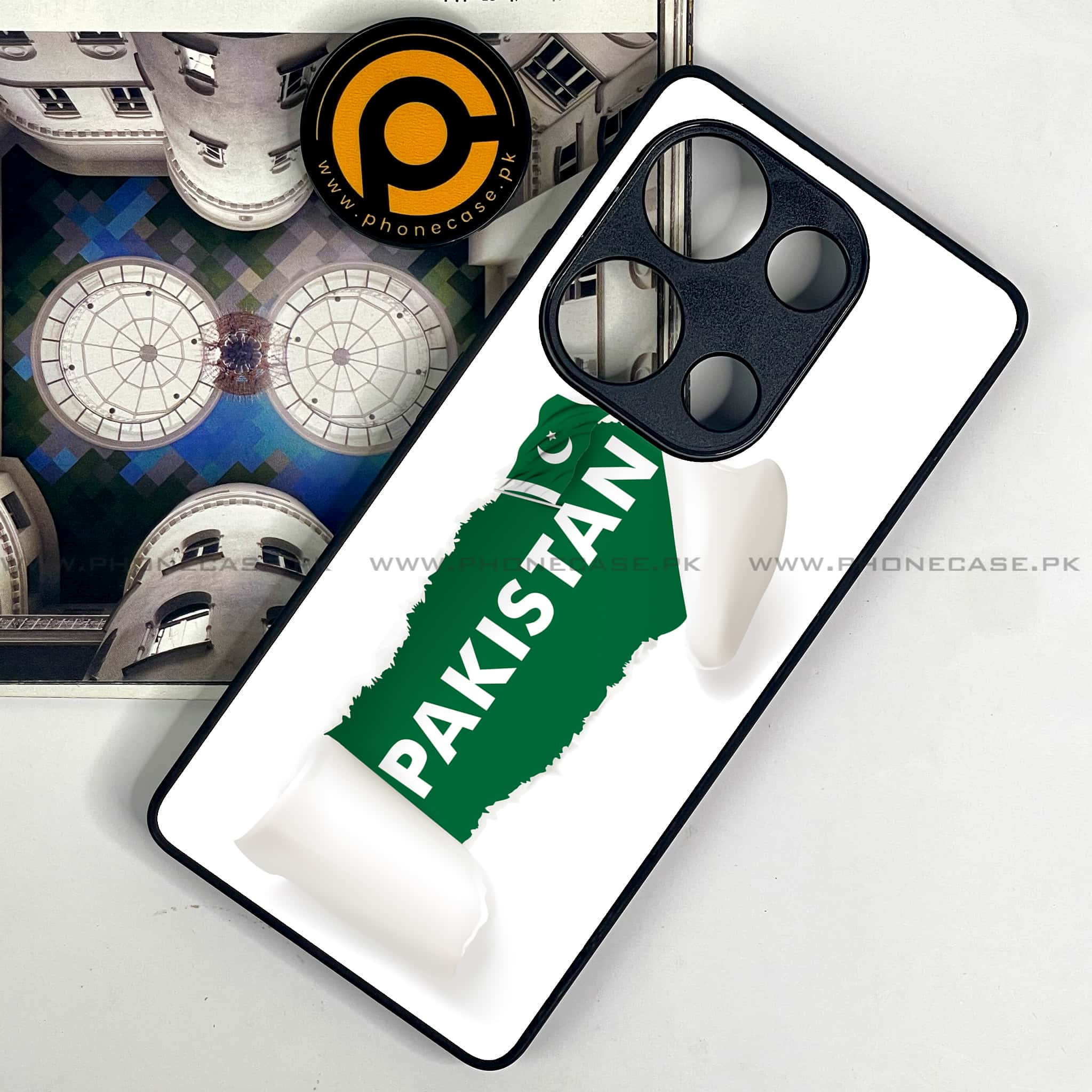 Redmi Note 13 Pro 4G - Pakistani Flag Series - Premium Metal Printed soft Bumper shock Proof Case