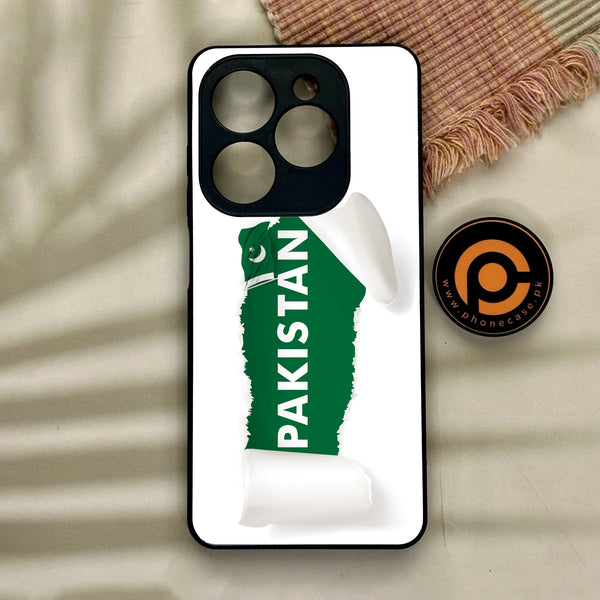 Tecno Spark GO 2024/ Smart 8/ Spark 20/ 20c/ Pop 8/ Hot 40i - Pakistani Flag Design 3 - Premium Metal Printed soft Bumper Shock Proof Case CS-13258