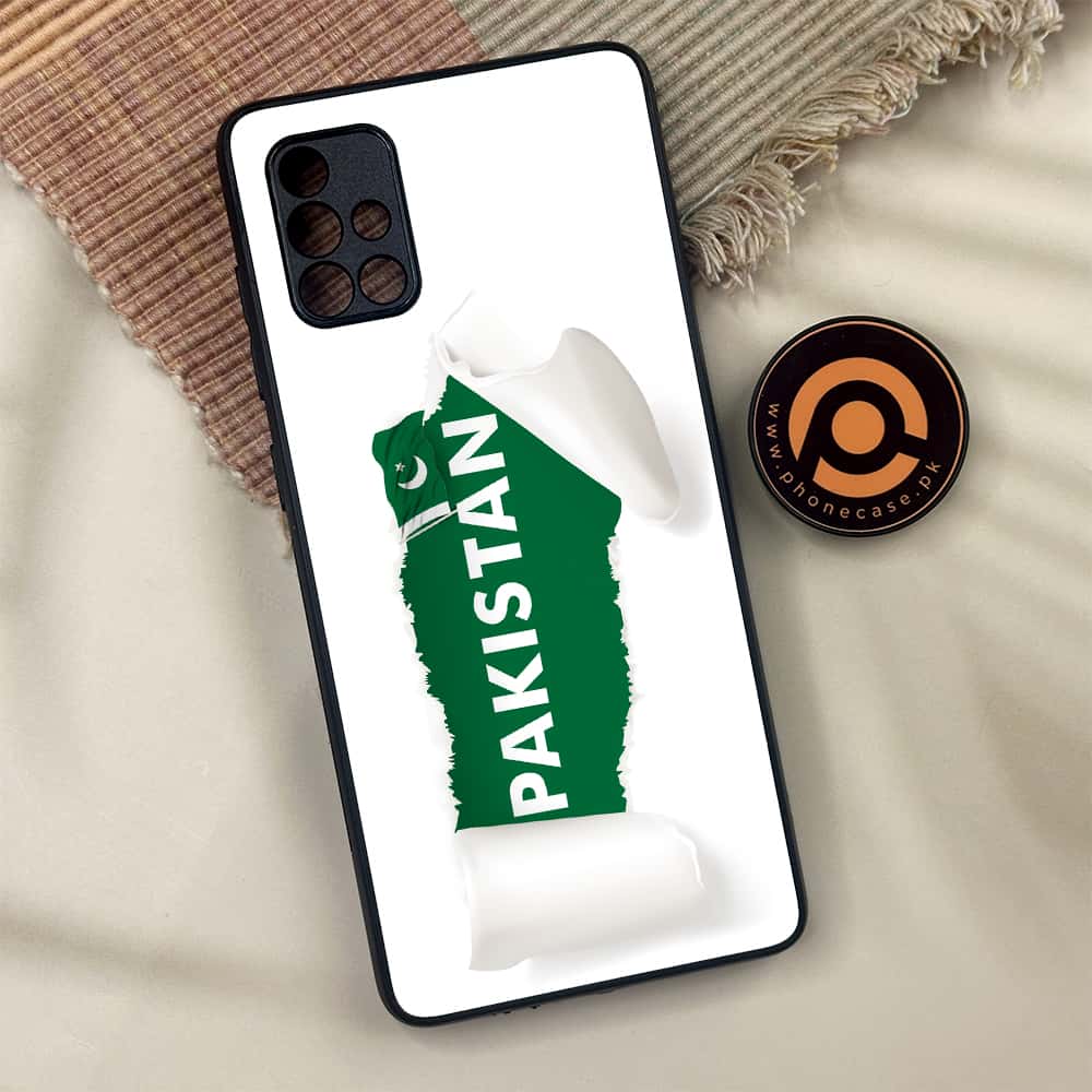 Samsung Galaxy A71 - Pakistani Flag Series - Premium Metal Printed soft Bumper shock Proof Case