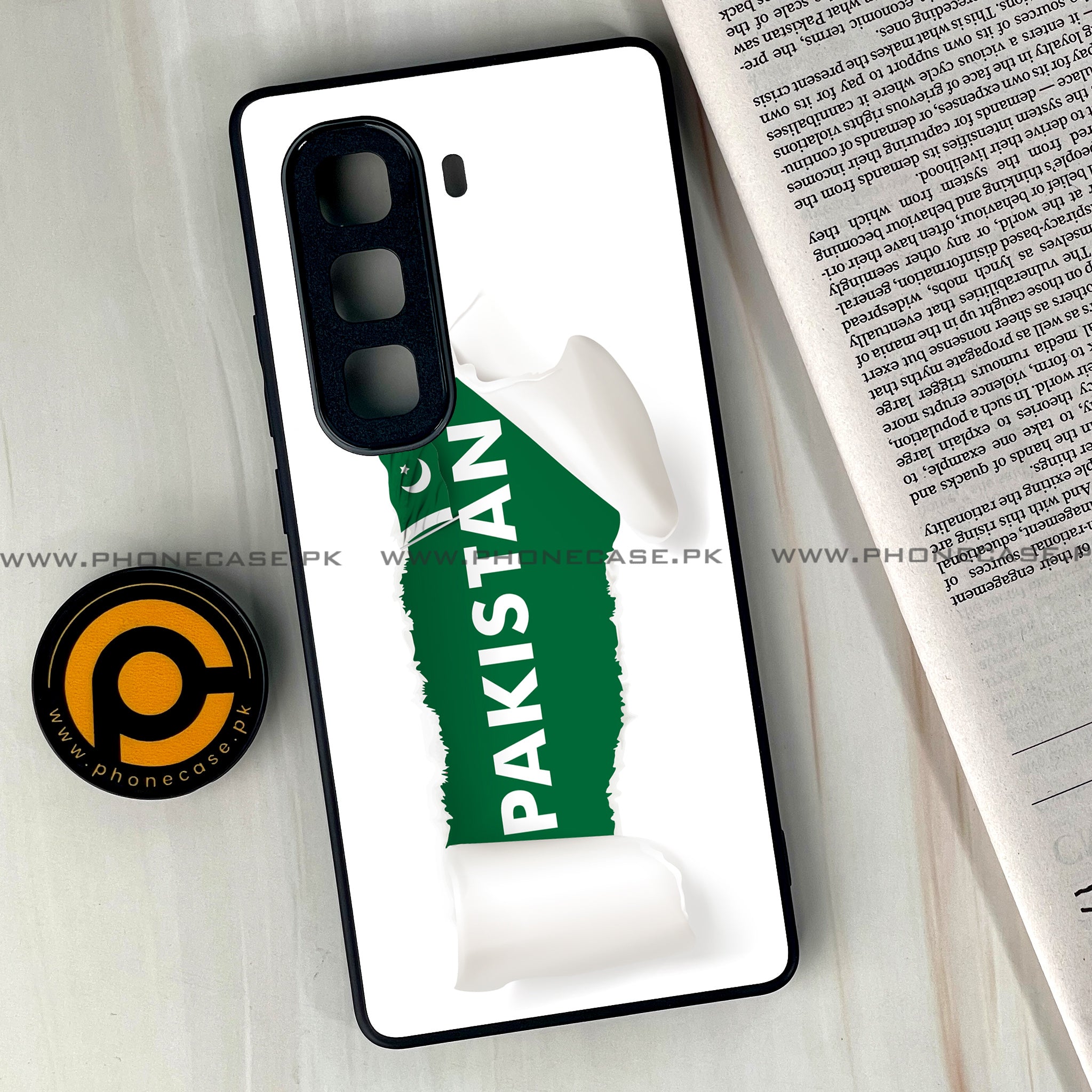 Infinix Hot 50 Pro Plus - Pakistani Flag Series - Premium Printed Glass soft Bumper shock Proof Case