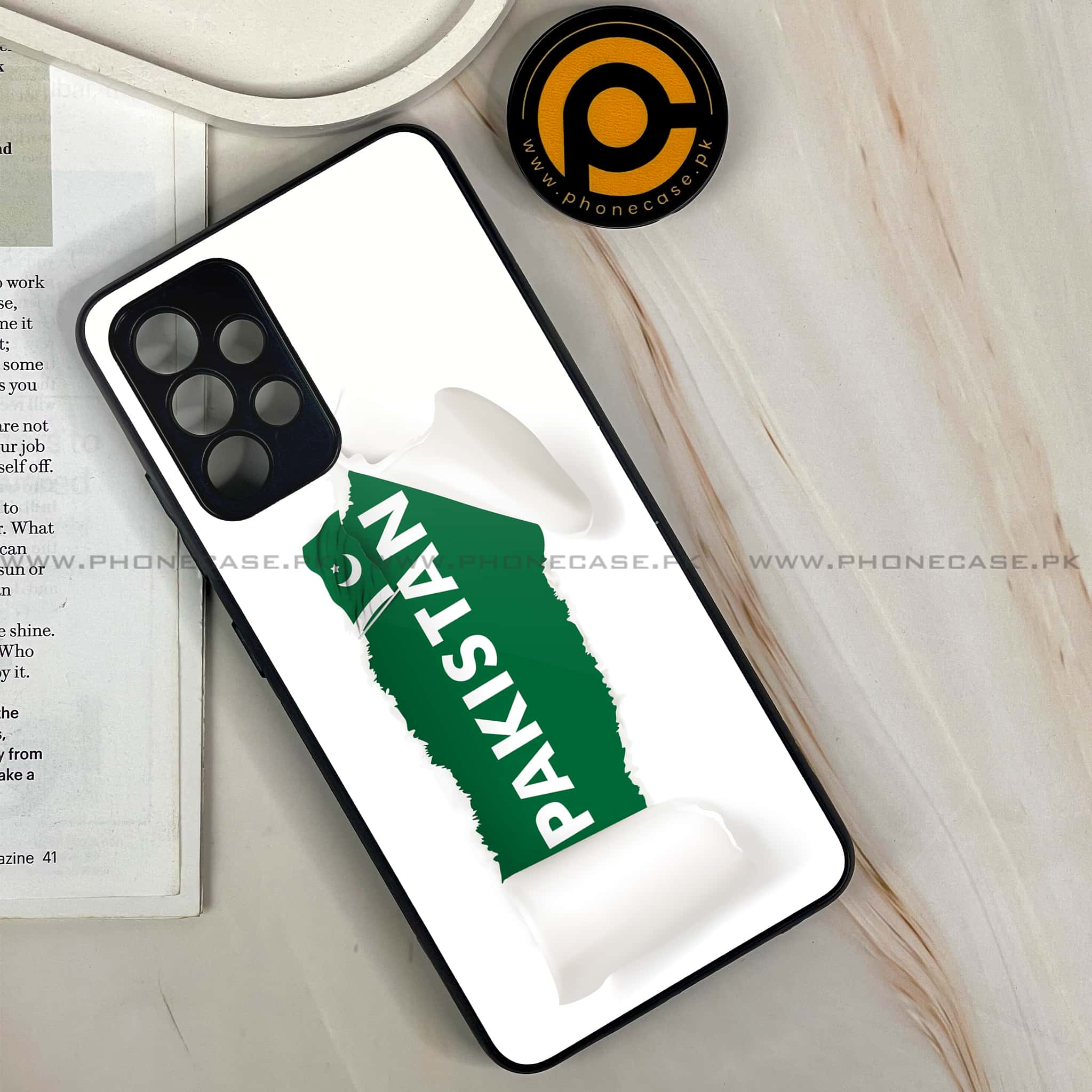 Samsung Galaxy A32 4G - Pakistani Flag Series - Premium Printed Glass soft Bumper shock Proof Case