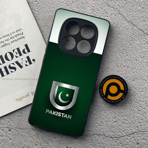 Redmi Note 14 Pro - Pakistani Flag Design 4  - Premium Printed Glass soft Bumper shock Proof Case CS-36415 CS-36573