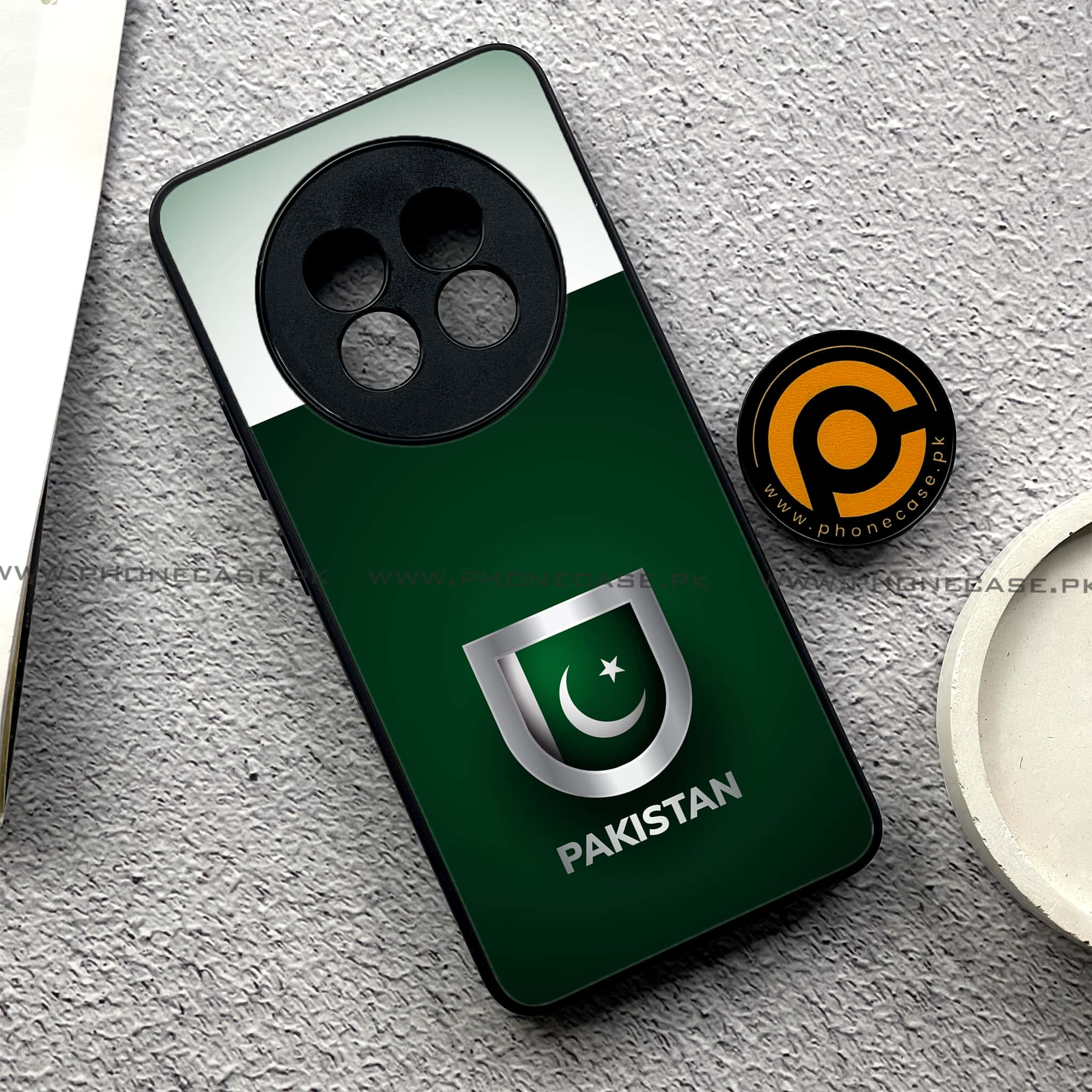 Realme 13 Plus - Pakistani Flag Series - Premium Printed Glass soft Bumper shock Proof Case