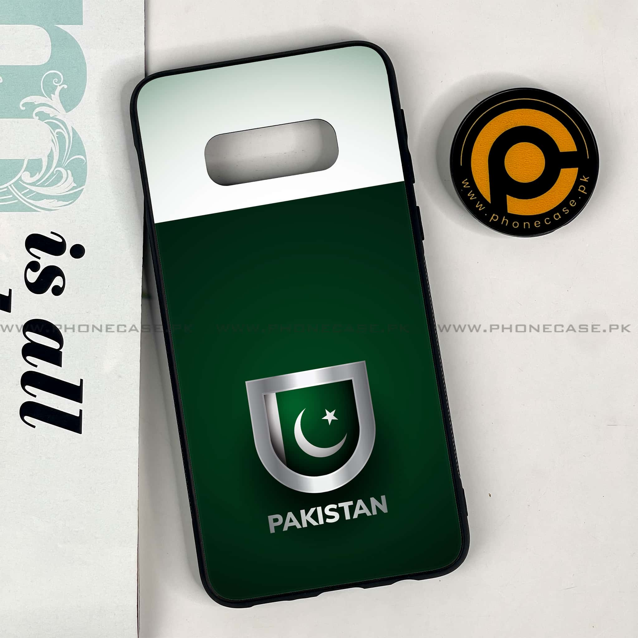 Galaxy S10e - Pakistani Flag Series - Premium Printed Glass soft Bumper shock Proof Case