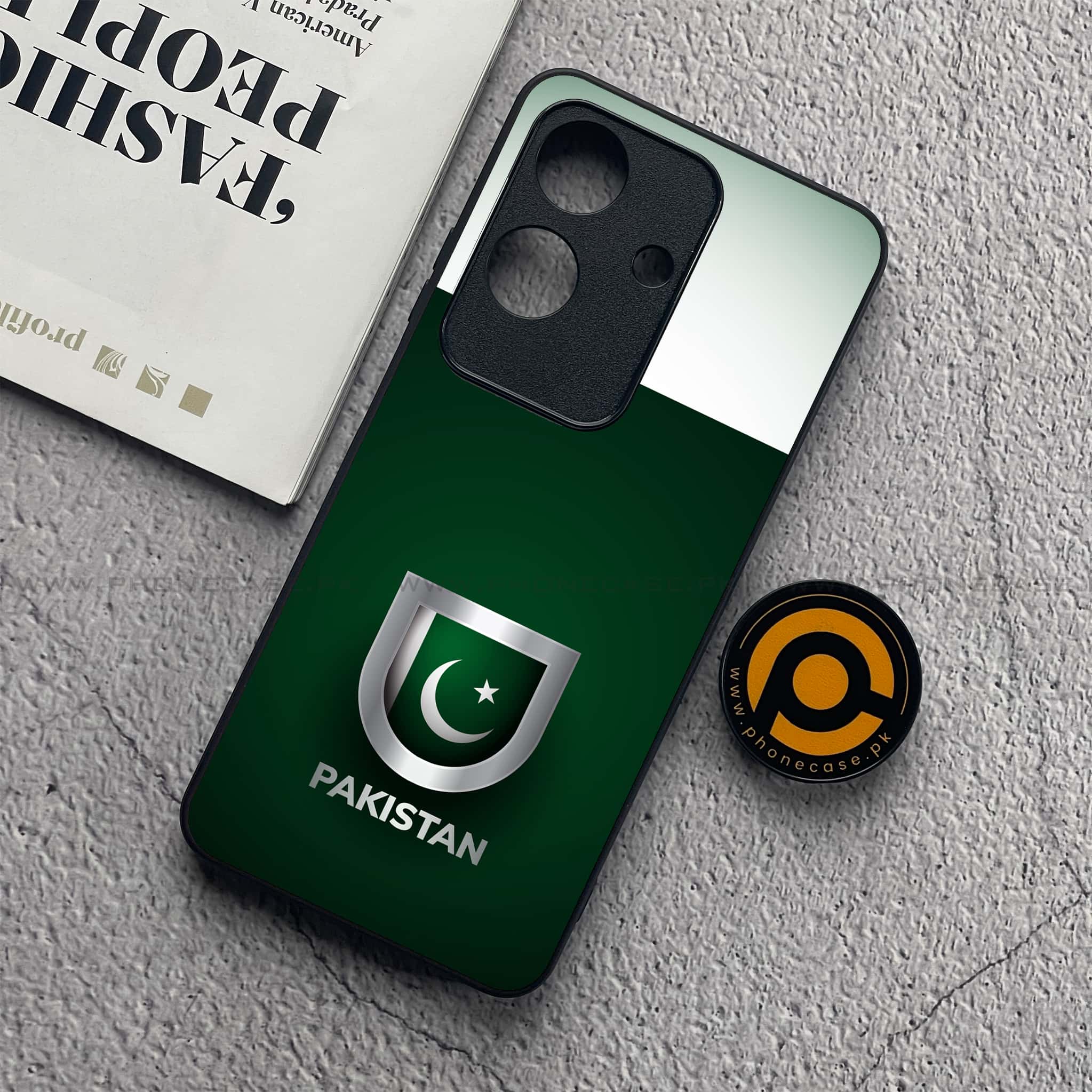 Realme Note 60x - Pakistani Flag Series - Premium Metal  Printed soft Bumper shock Proof Case