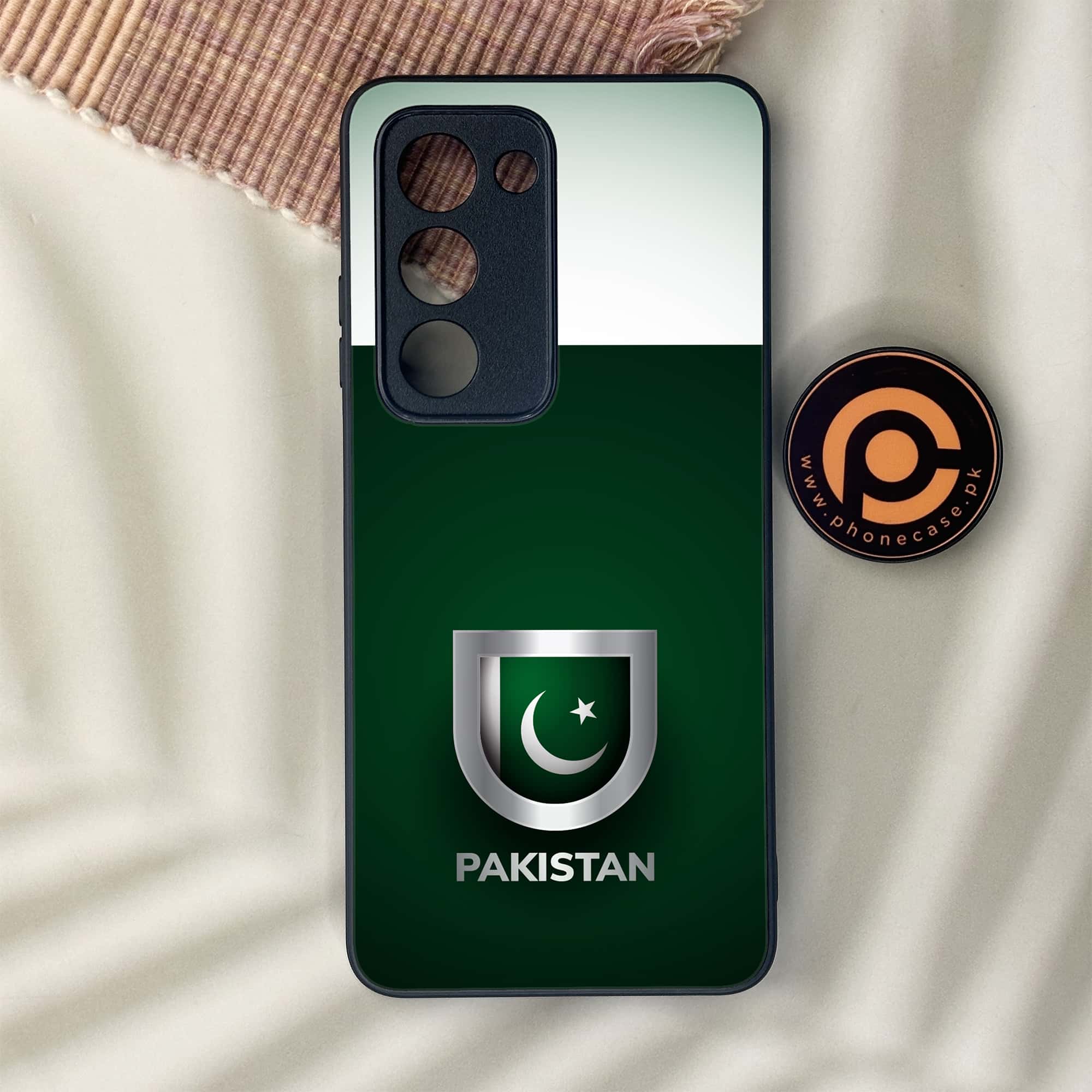 Oppo A5 2025 - Pakistani Flag Series - Premium Metal Printed soft Bumper shock Proof Case