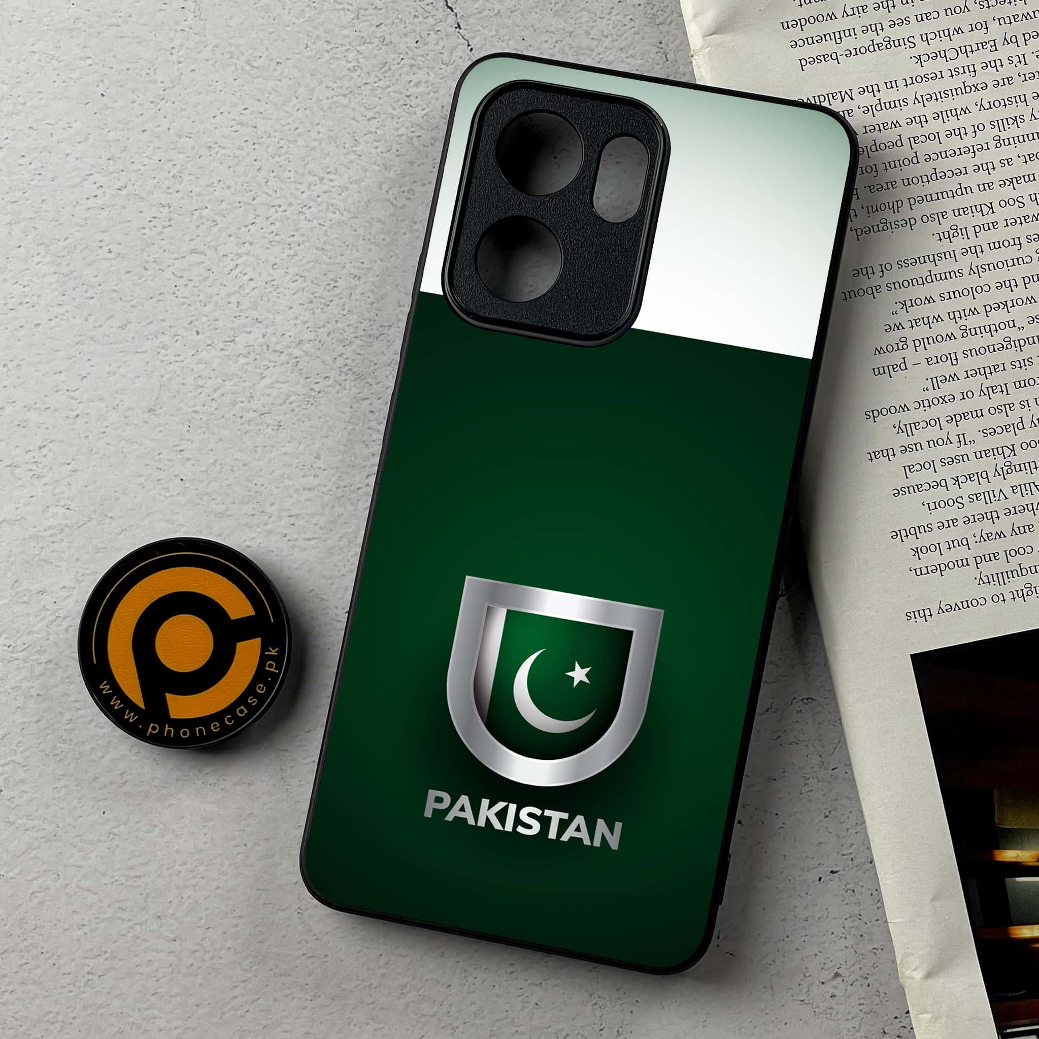 Oppo Reno 13F - Pakistani Flag Series - Premium Metal Printed Soft Bumper Shockproof Case