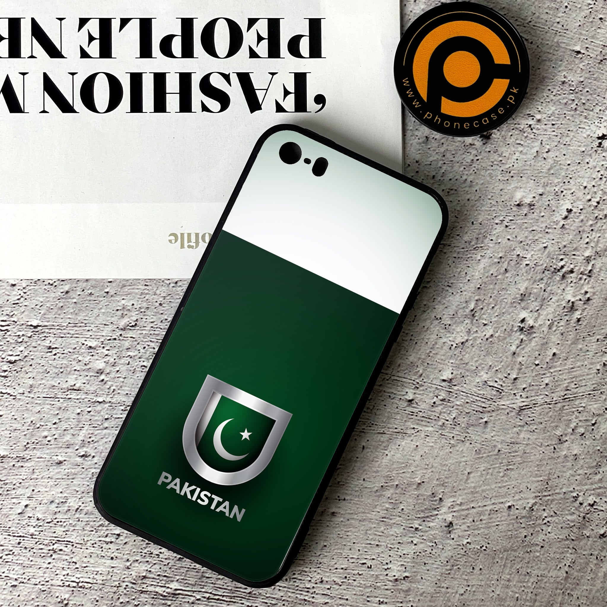 iPhone 5/5c/5s - Pakistani Flag Series - Premium Printed Glass soft Bumper shock Proof Case