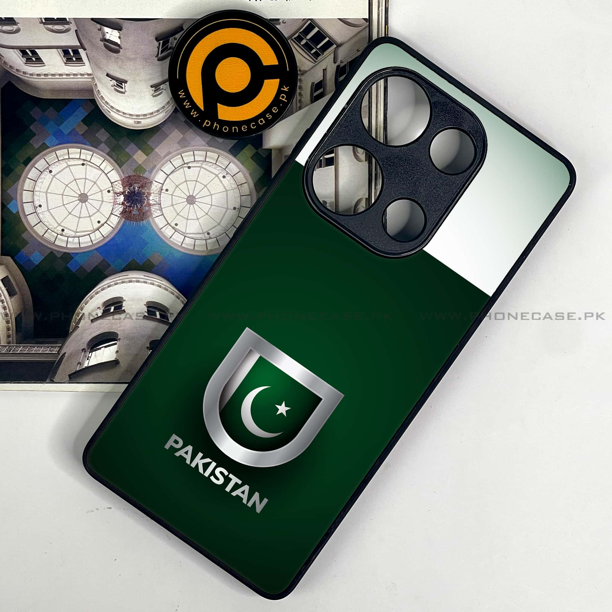 Redmi Note 13 Pro 4G - Pakistani Flag Series - Premium Metal Printed soft Bumper shock Proof Case