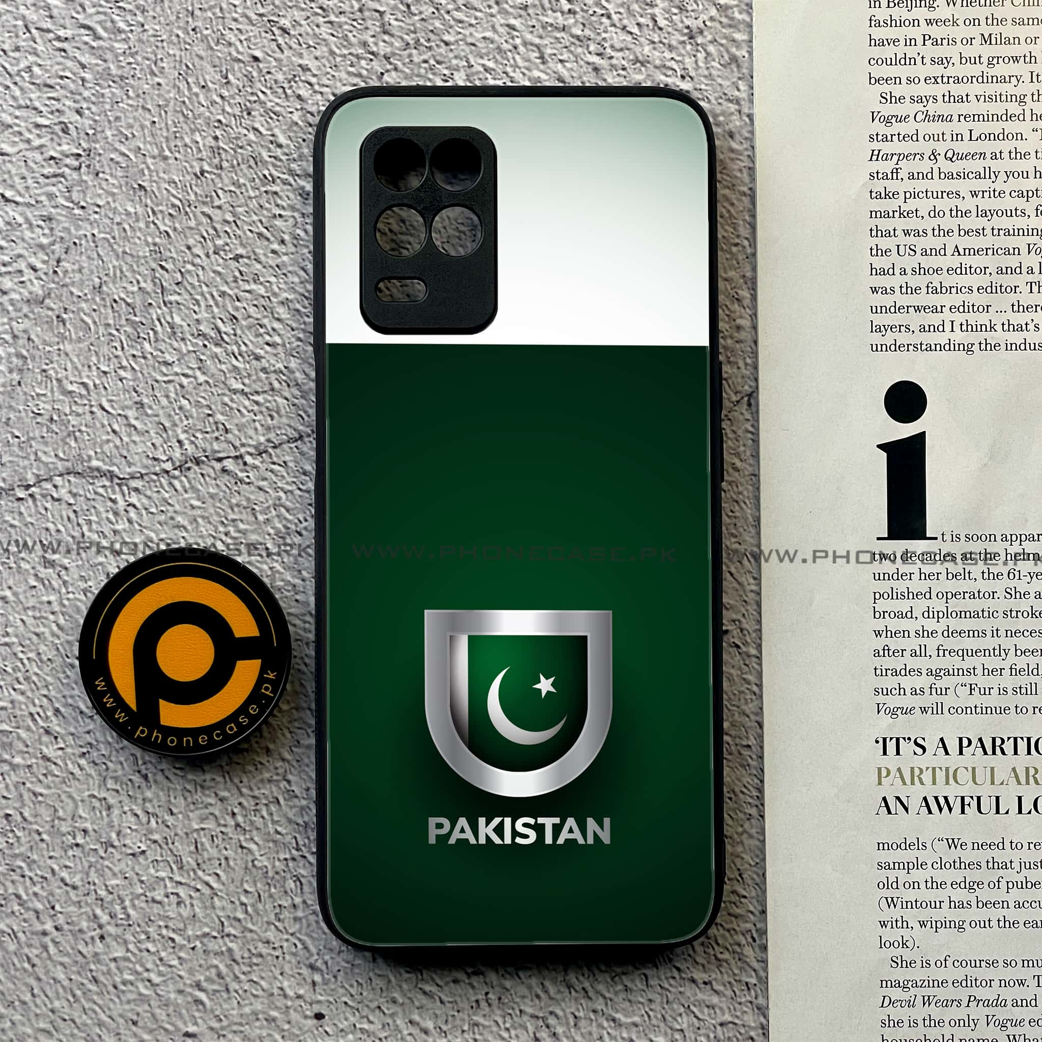 Realme Narzo 30 5G - Pakistani Flag Series - Premium Printed Glass soft Bumper shock Proof Case