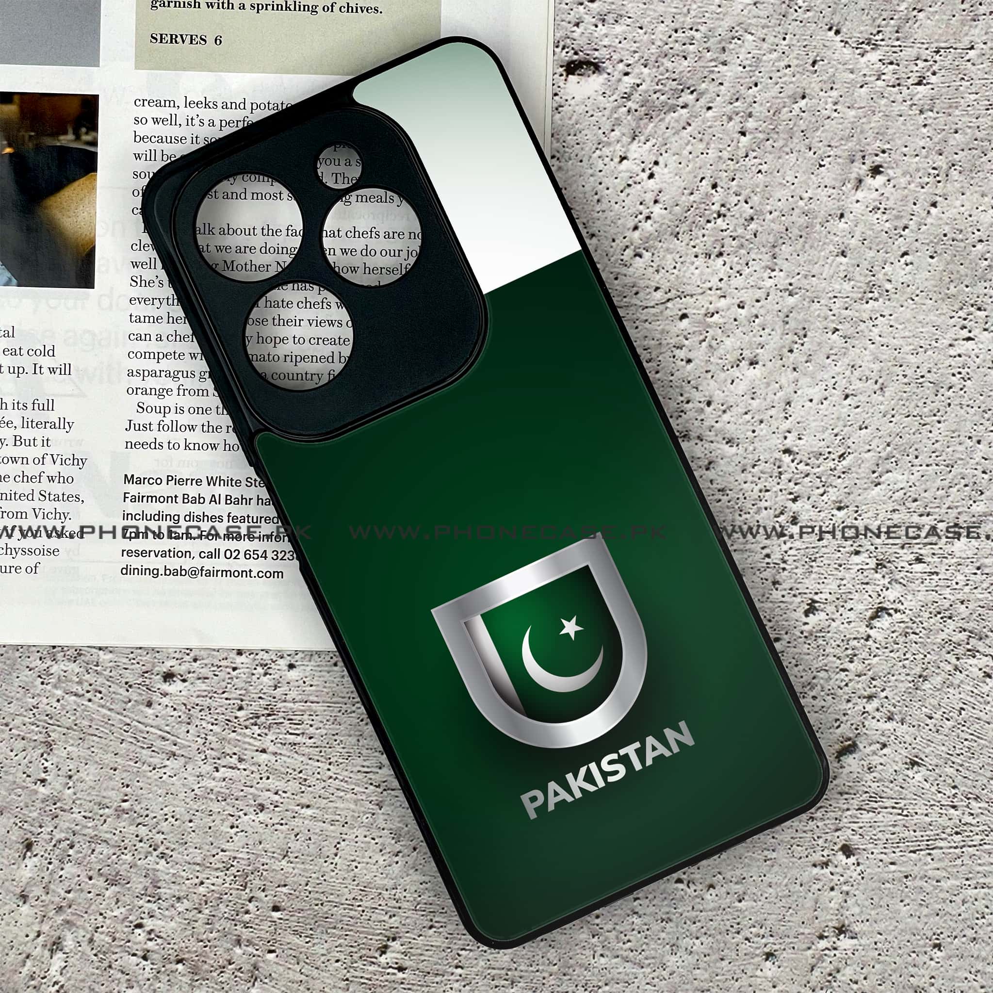 Infinix Hot 40 - Pakistani Flag Series - Premium Metal Printed soft Bumper shock Proof Case