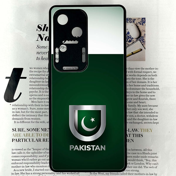 Vivo V30 - Pakistani Flag Design 4  - Premium Printed Glass soft Bumper shock Proof Case CS-39411