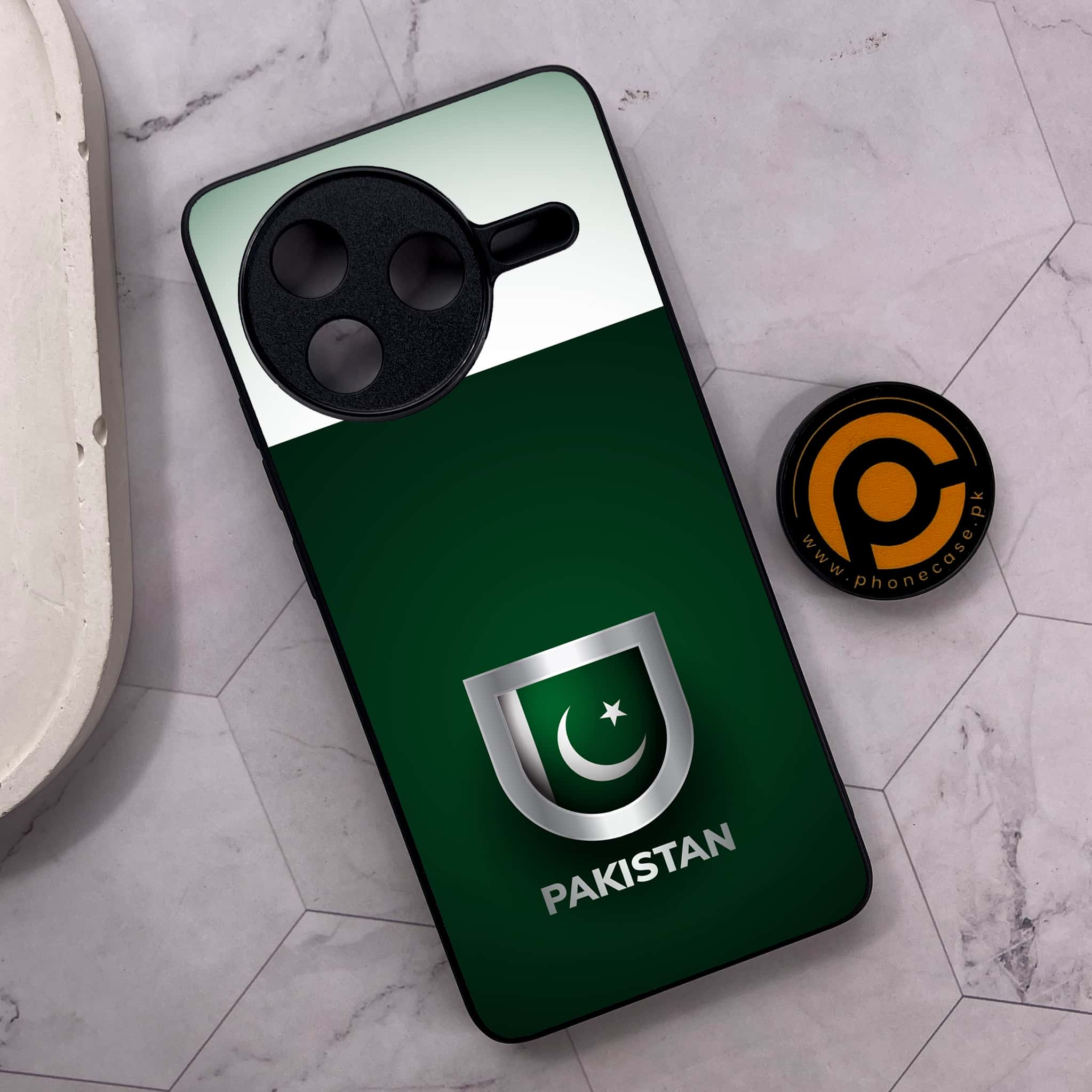 Xiaomi Poco F7 Pro 5G - Pakistani Flag Series - Premium Metal Printed soft Bumper shock Proof Case