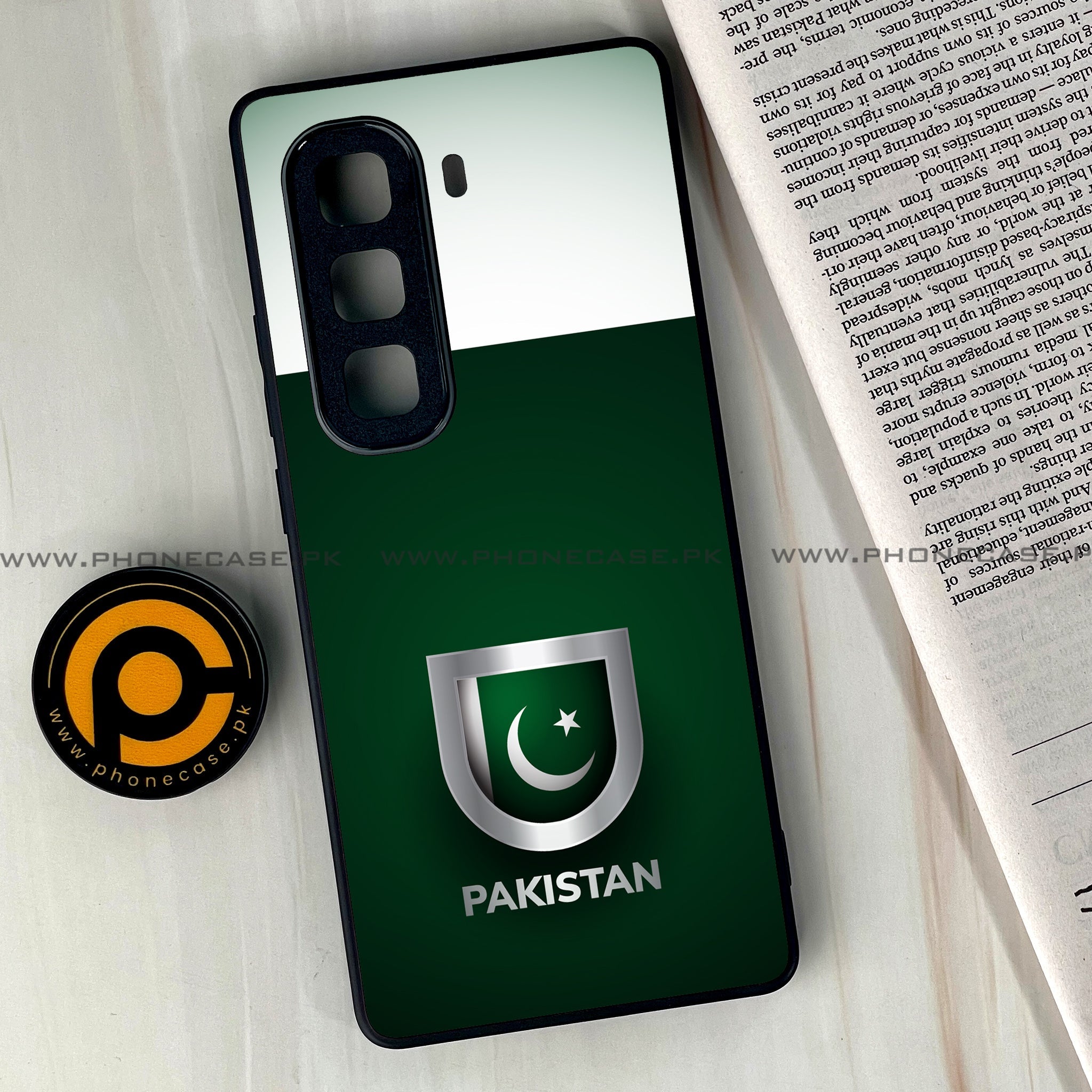 Infinix Hot 60 Pro Plus - Pakistani Flag Series - Premium Metal Printed soft Bumper shock Proof Case