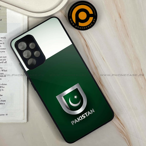 Samsung Galaxy A32 4G - Pakistani Flag Design 4- Premium Printed Glass soft Bumper shock Proof Case CS-18316