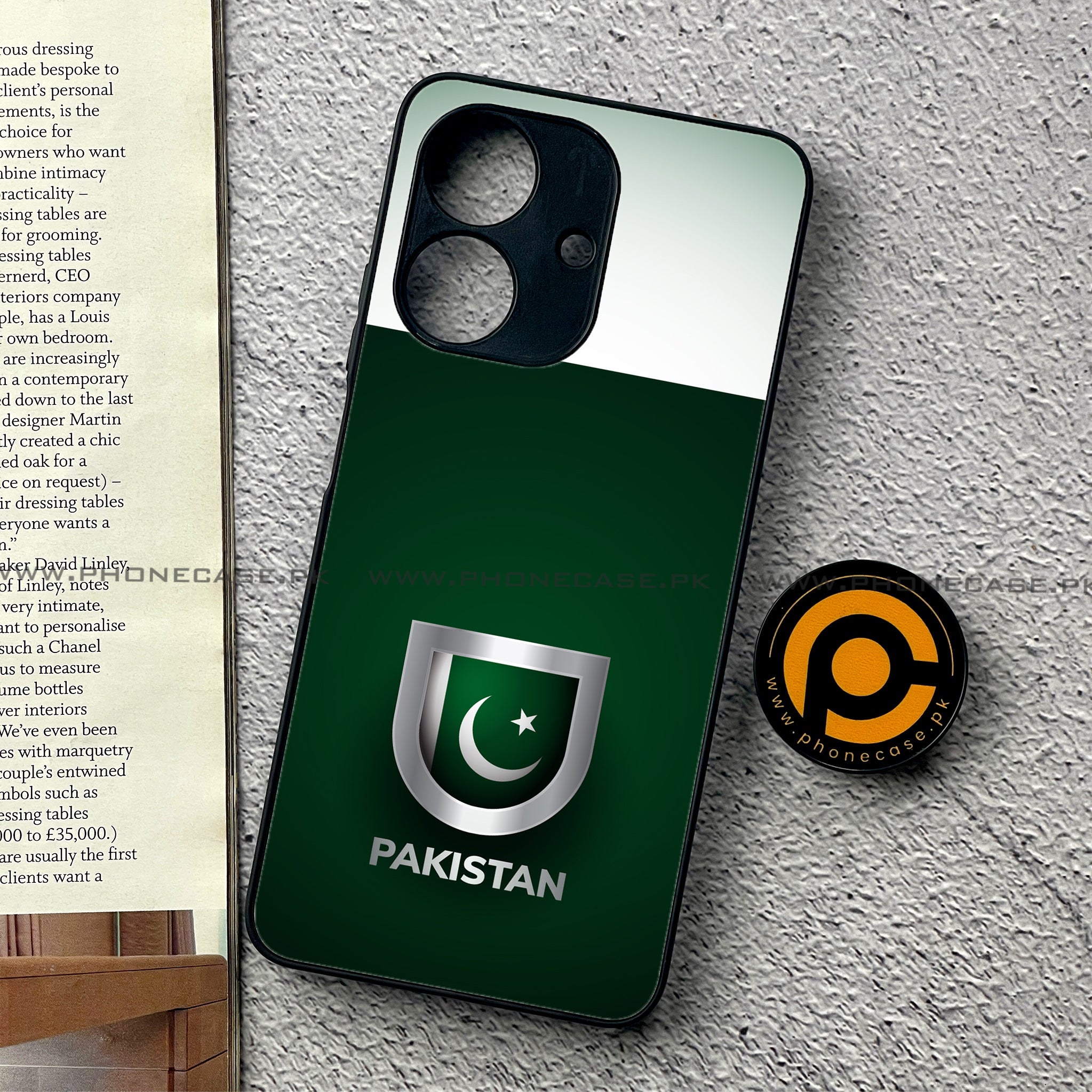 Realme Note 60 - Pakistani Flag Series - Premium Printed Glass soft Bumper shock Proof Case