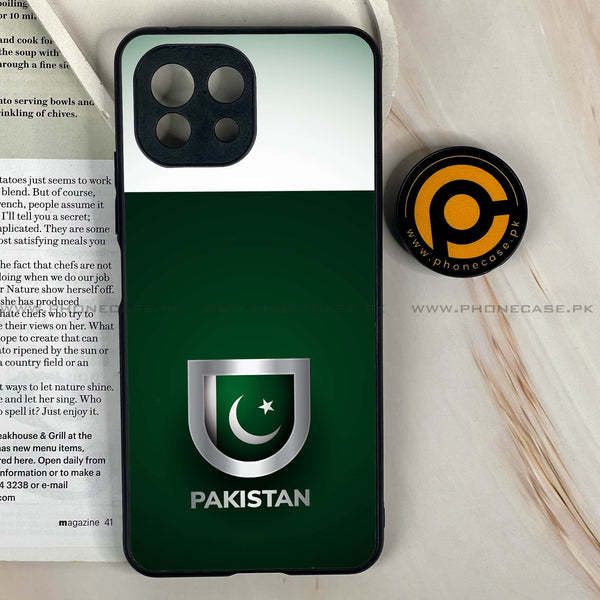 Mi 11 Lite - Pakistani Flag Design 4 - Premium Printed Glass soft Bumper shock Proof Case CS-19158