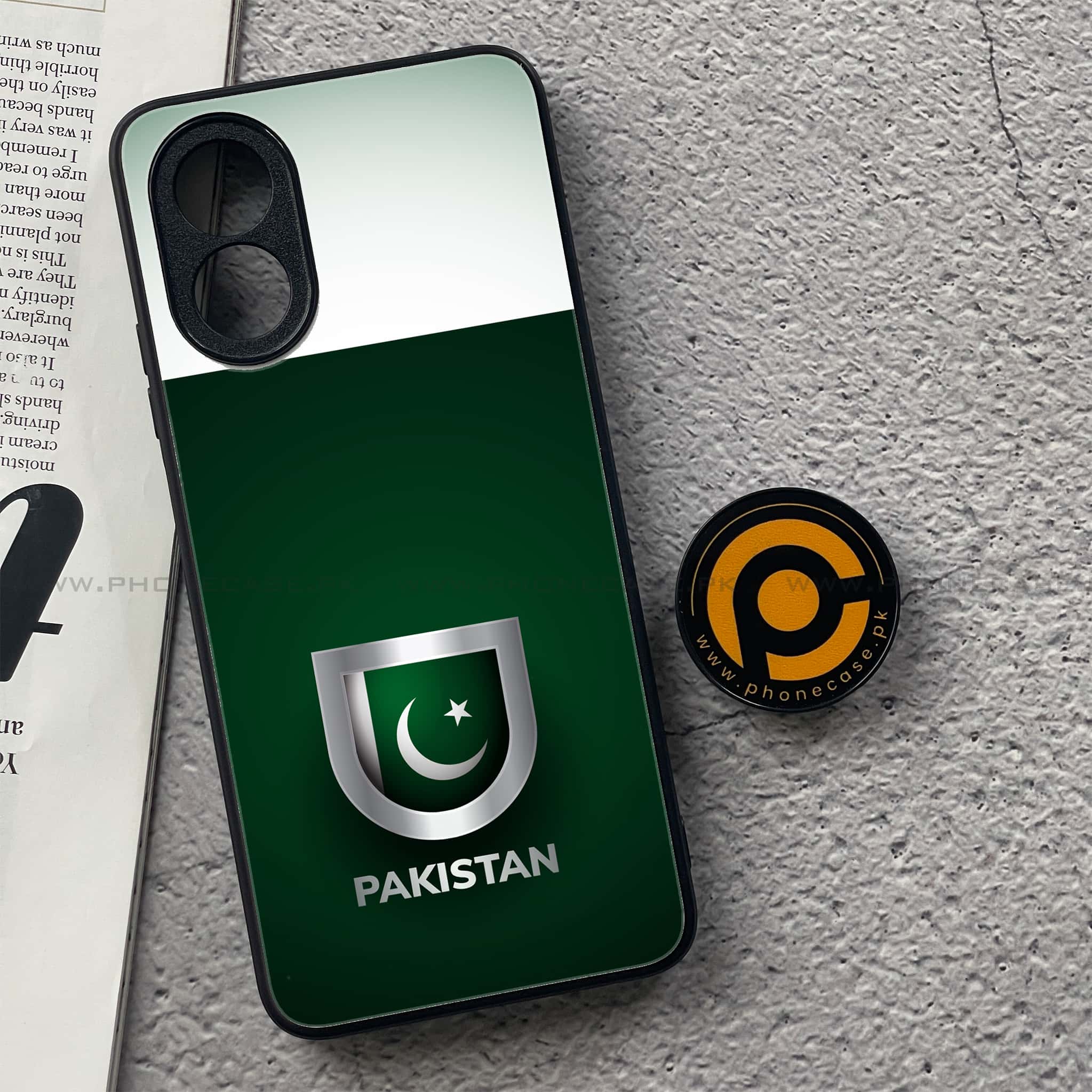 Oppo A18 4G - Pakistani Flag Series - Premium Printed Glass soft Bumper shock Proof Case