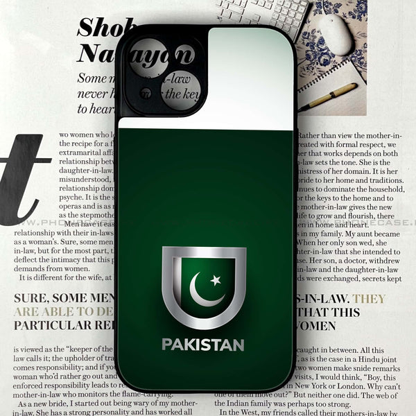 iPhone 13 - Pakistani Flag Design 4  - Premium Metal Printed soft Bumper shock Proof Case CS-37973