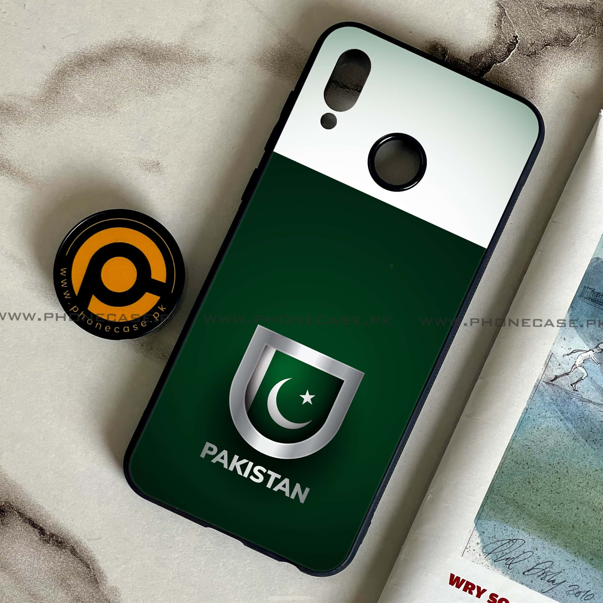 Huawei Honor Play - Pakistani Flag Series - Premium Printed Glass soft Bumper shock Proof Case