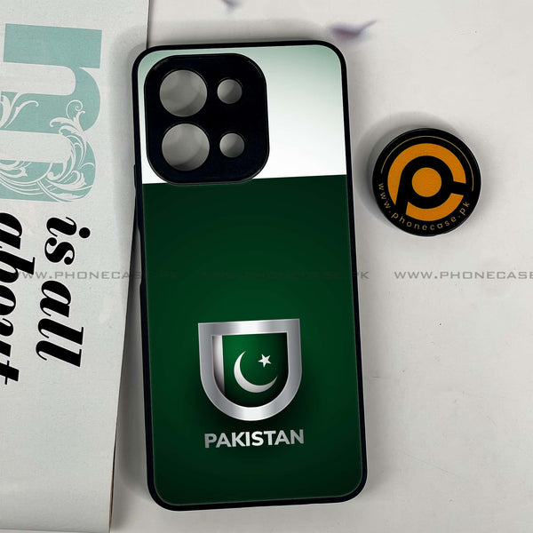 Vivo Y28 - Pakistani Flag Design 4 - Premium Printed Glass soft Bumper shock Proof Case  CS-35292