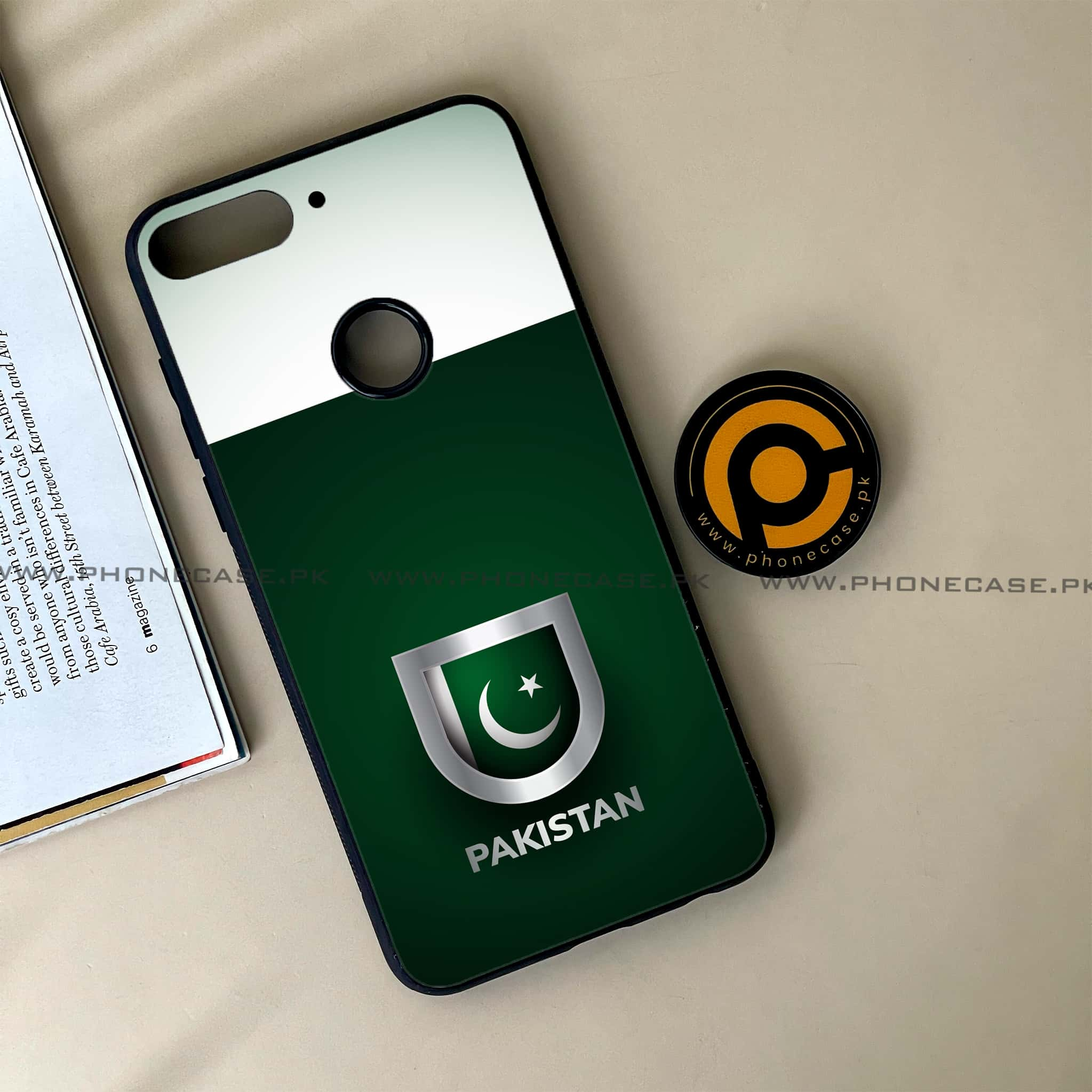 Huawei Y7 Prime (2018) -  Pakistani Flag Series - Premium Printed Glass soft Bumper shock Proof Case