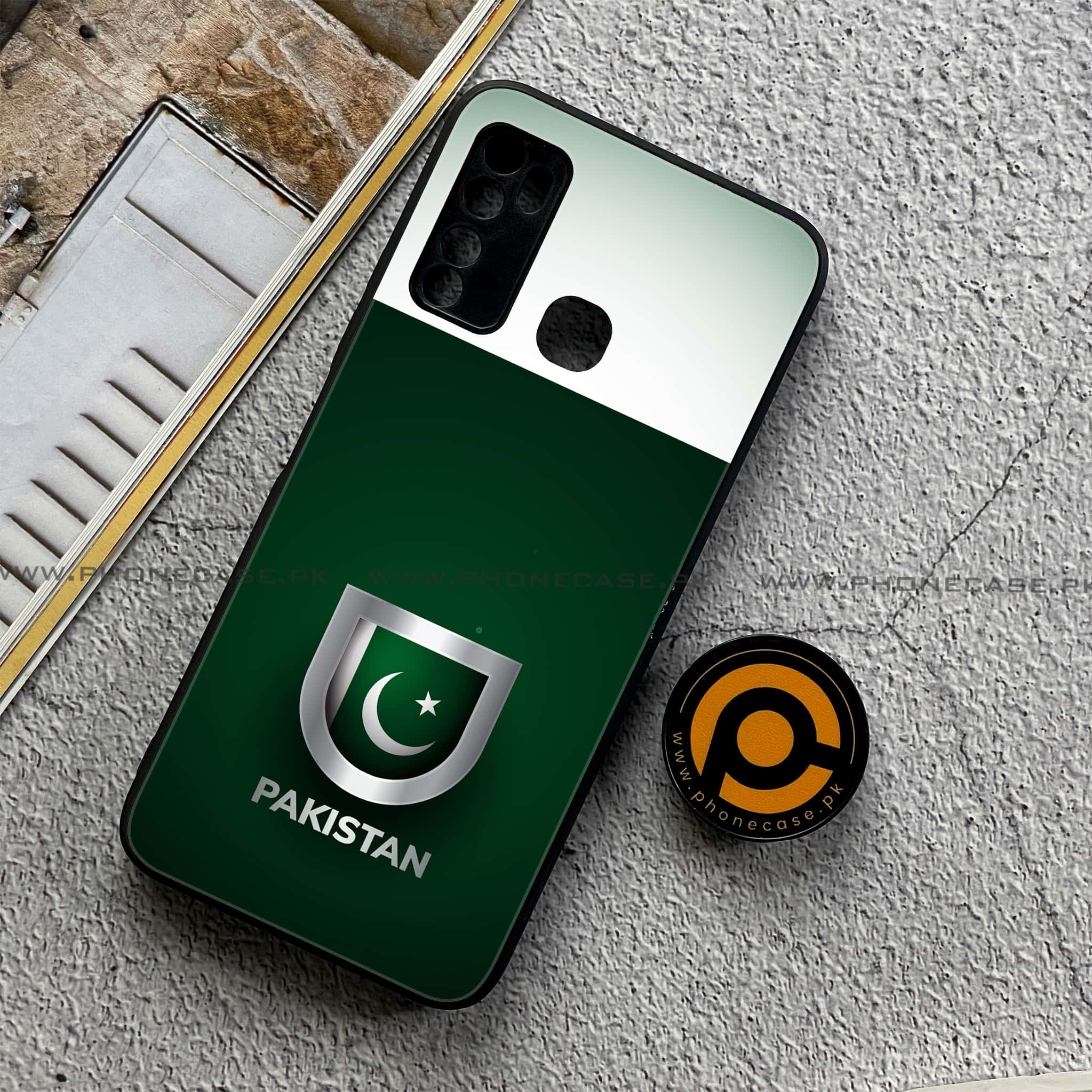 Infinix Note 7 Lite - Pakistani Flag Series - Premium Printed Metal soft Bumper shock Proof Case