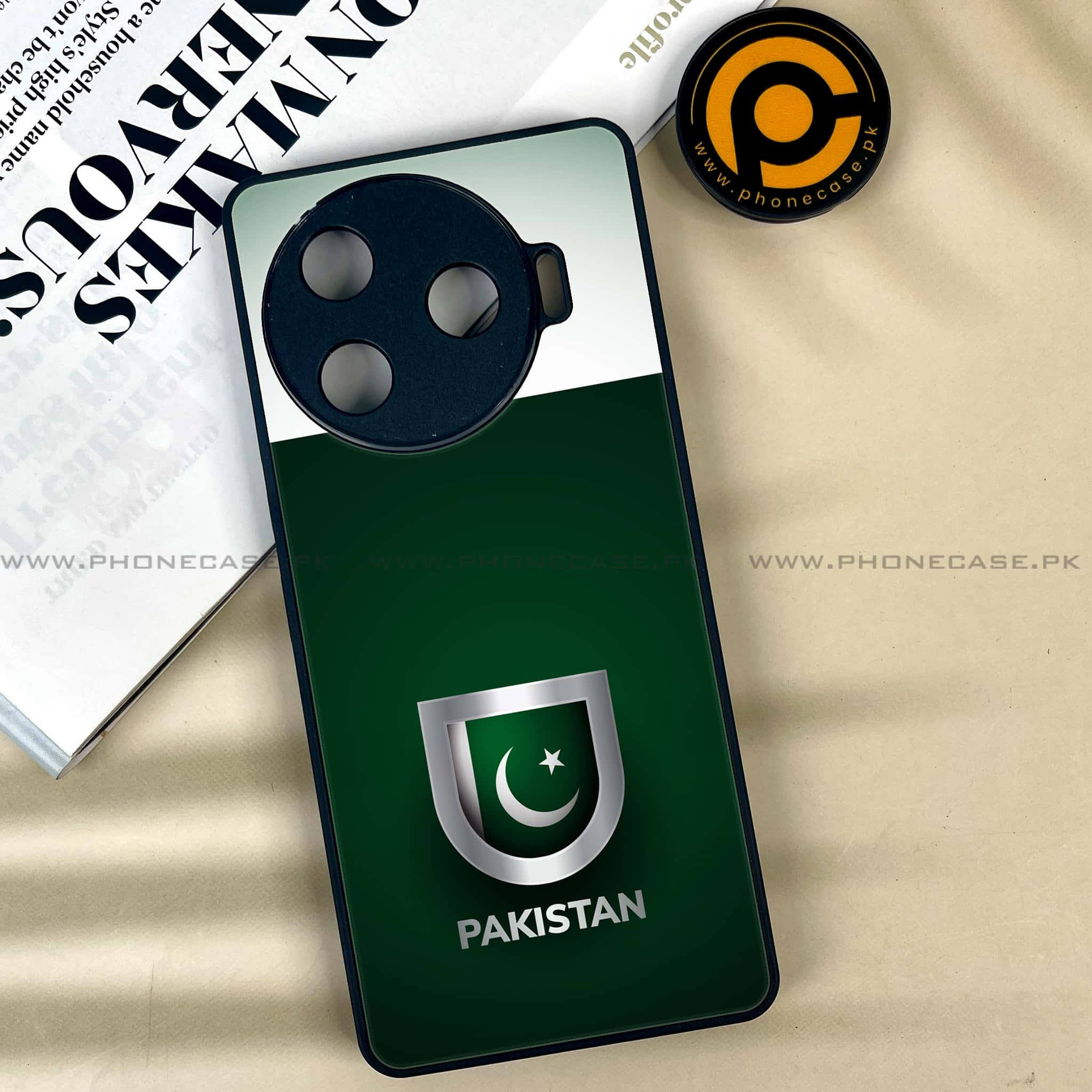 Tecno Camon 30 Pro - Pakistani Flag Series - Premium Printed Glass soft Bumper shock Proof Case