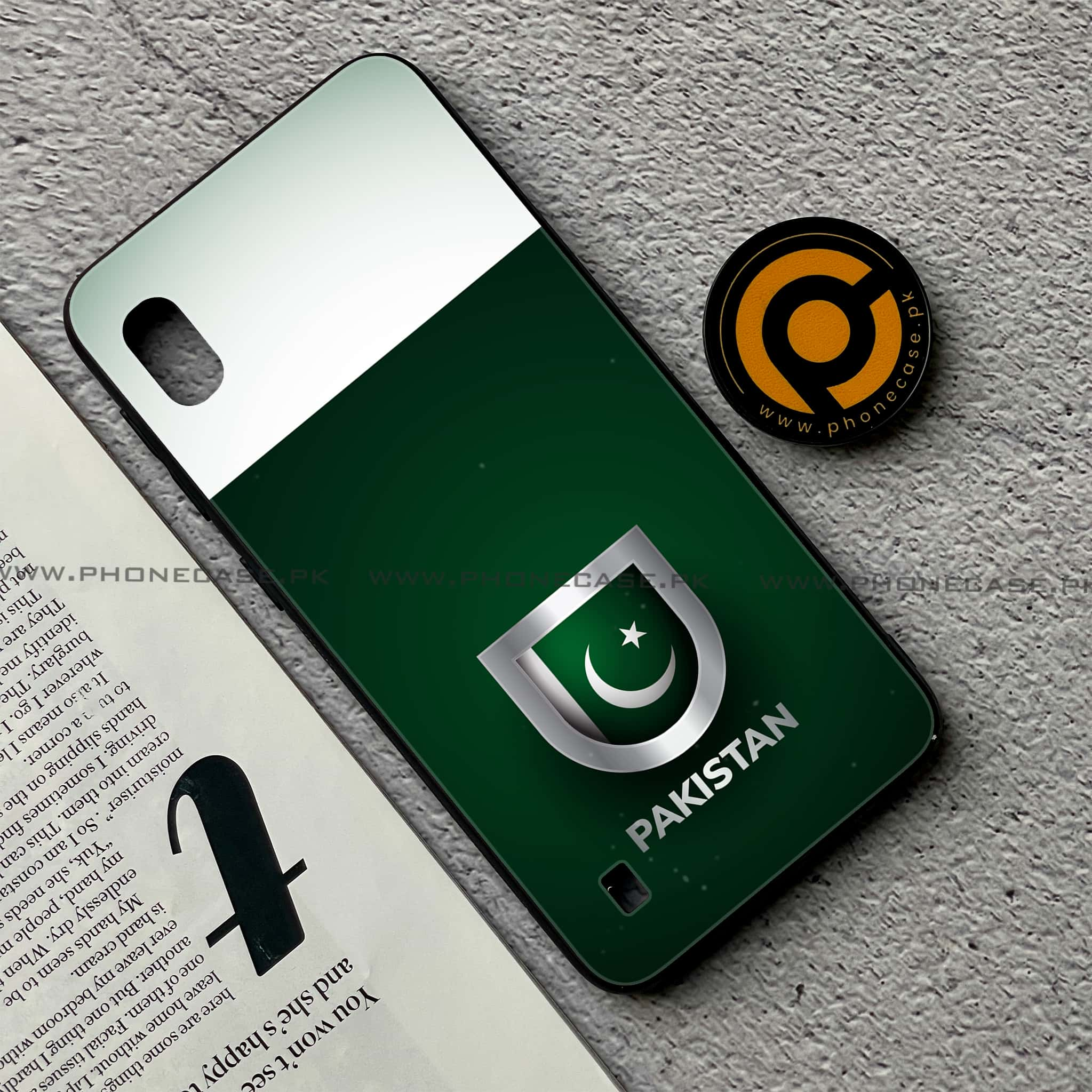 Samsung Galaxy A10 - Pakistani Flag Series - Premium Printed Glass soft Bumper shock Proof Case