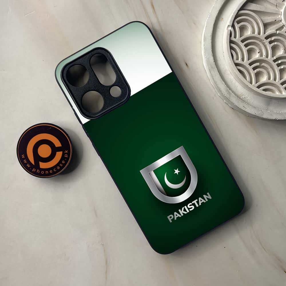 Oppo Reno 14 5G - Pakistani Flag Series - Premium Metal Printed soft Bumper shock Proof Case