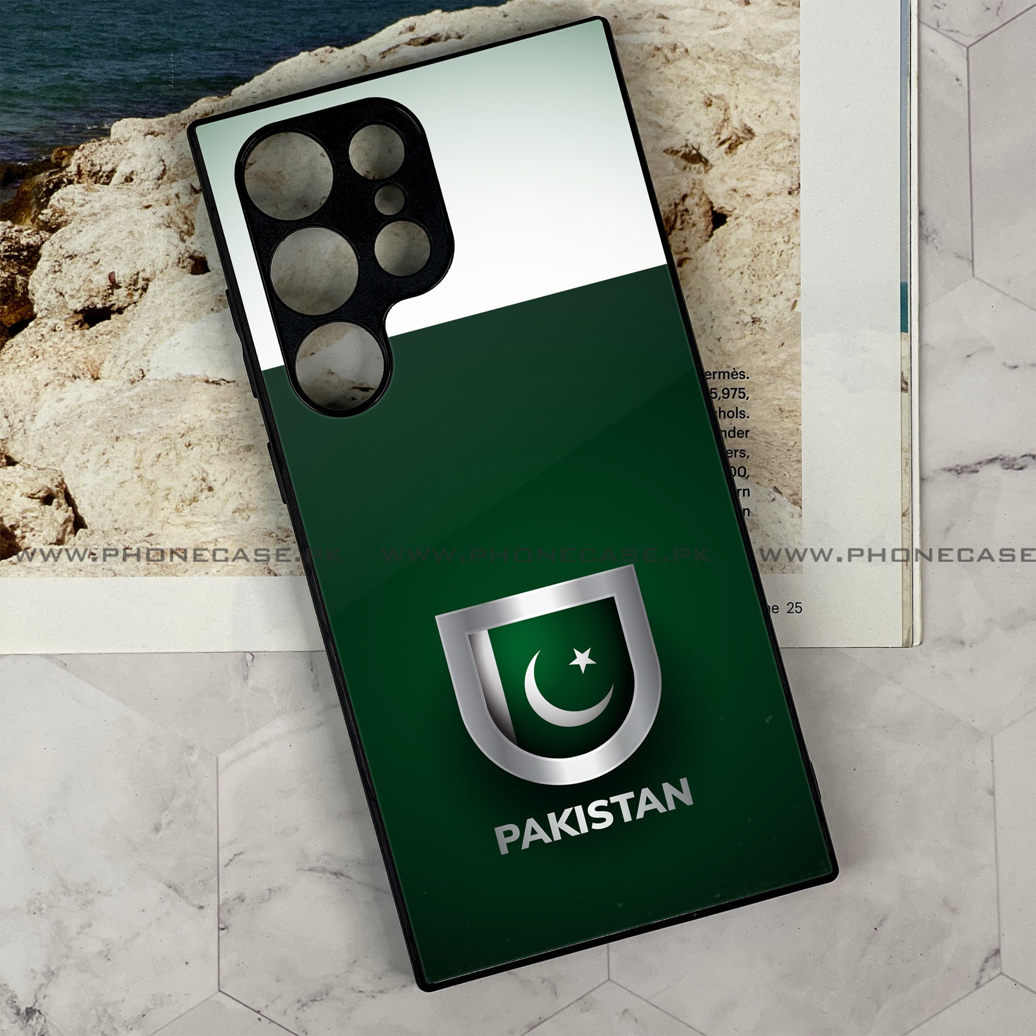 Samsung Galaxy S23 Ultra - Pakistani Flag Series - Premium Printed Glass soft Bumper shock Proof Case