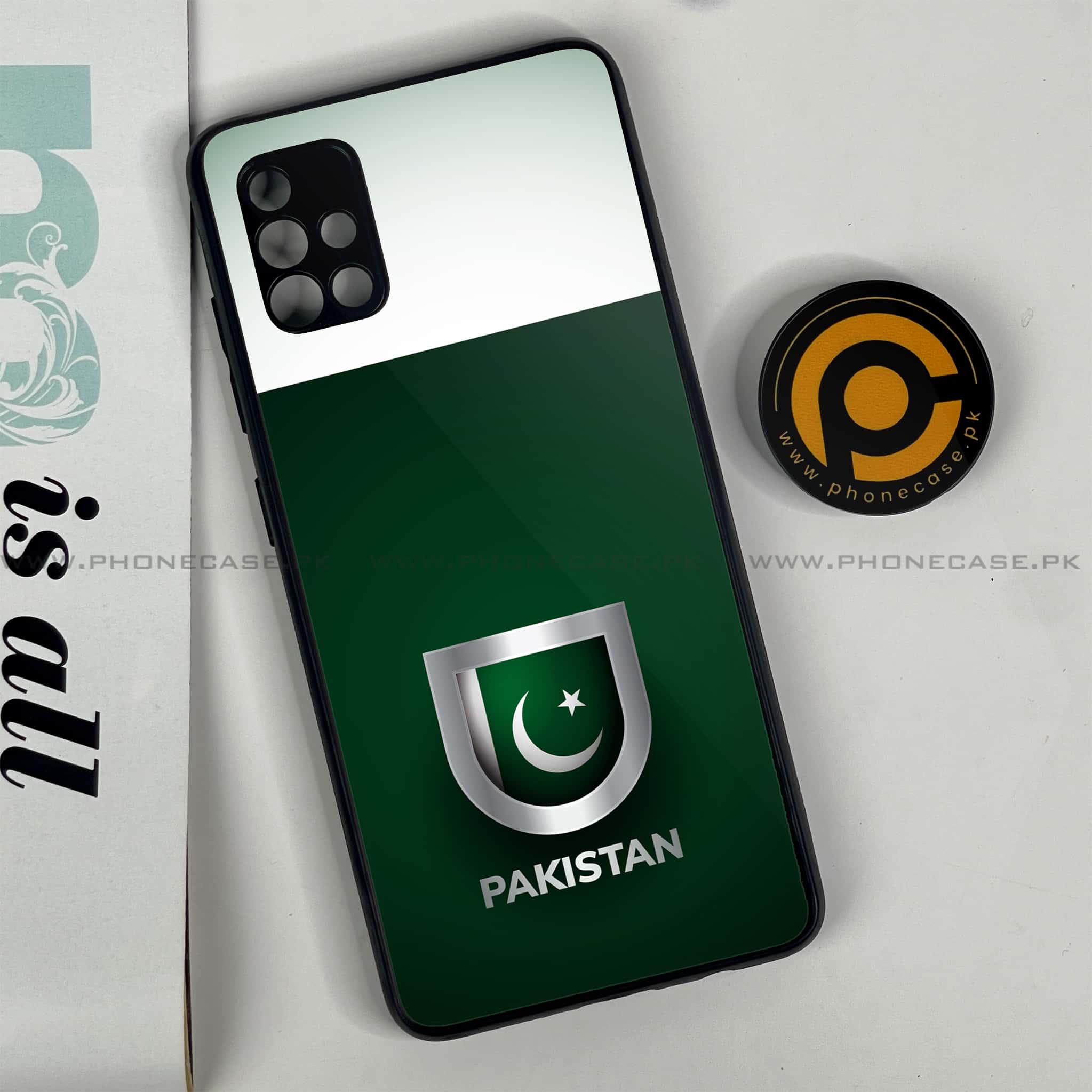 Samsung Galaxy A51 Pakistani Flag Series Premium Printed Glass soft Bumper shock Proof Case