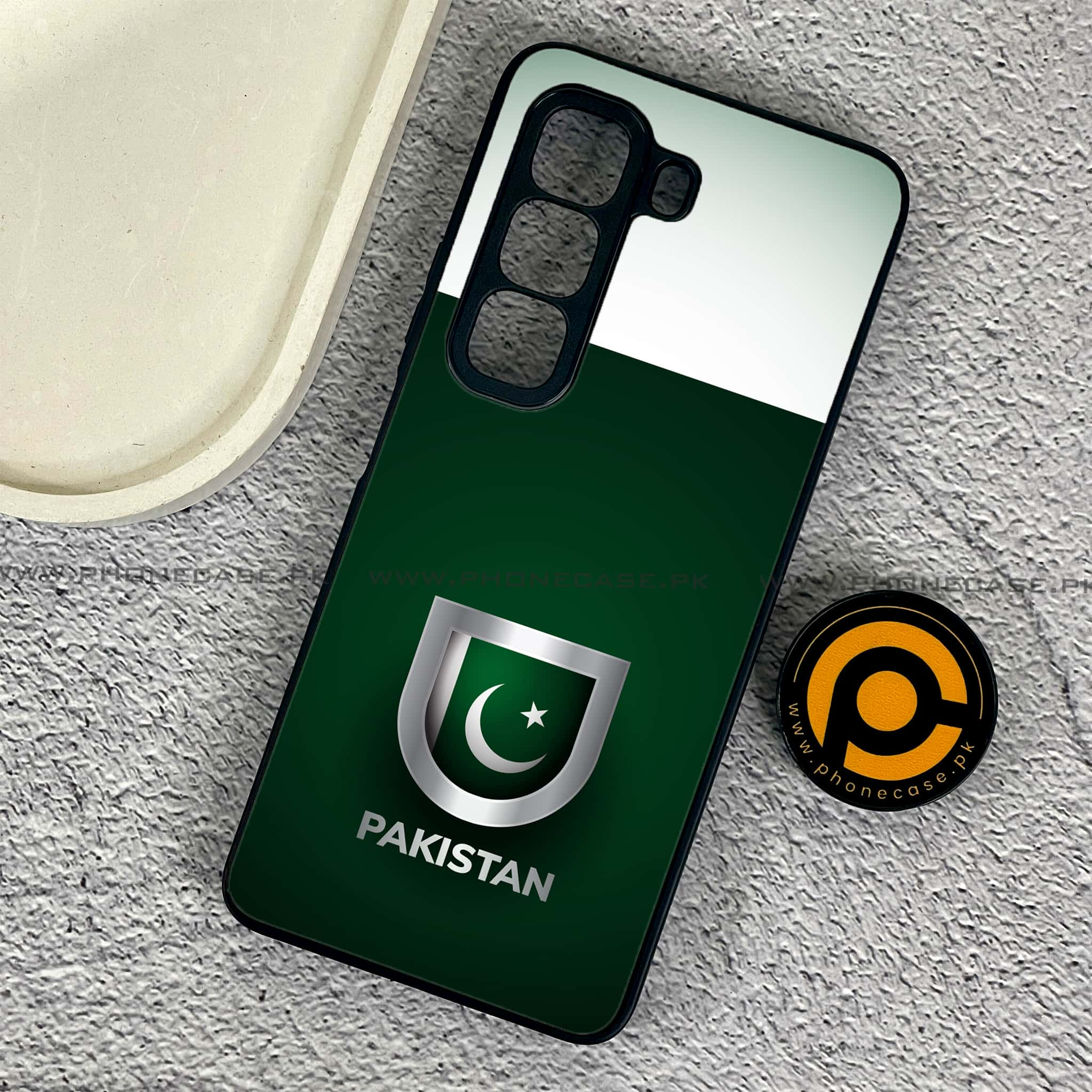 Infinix Hot 50 Pro - Pakistani Flag Series - Premium Printed Glass soft Bumper shock Proof Case