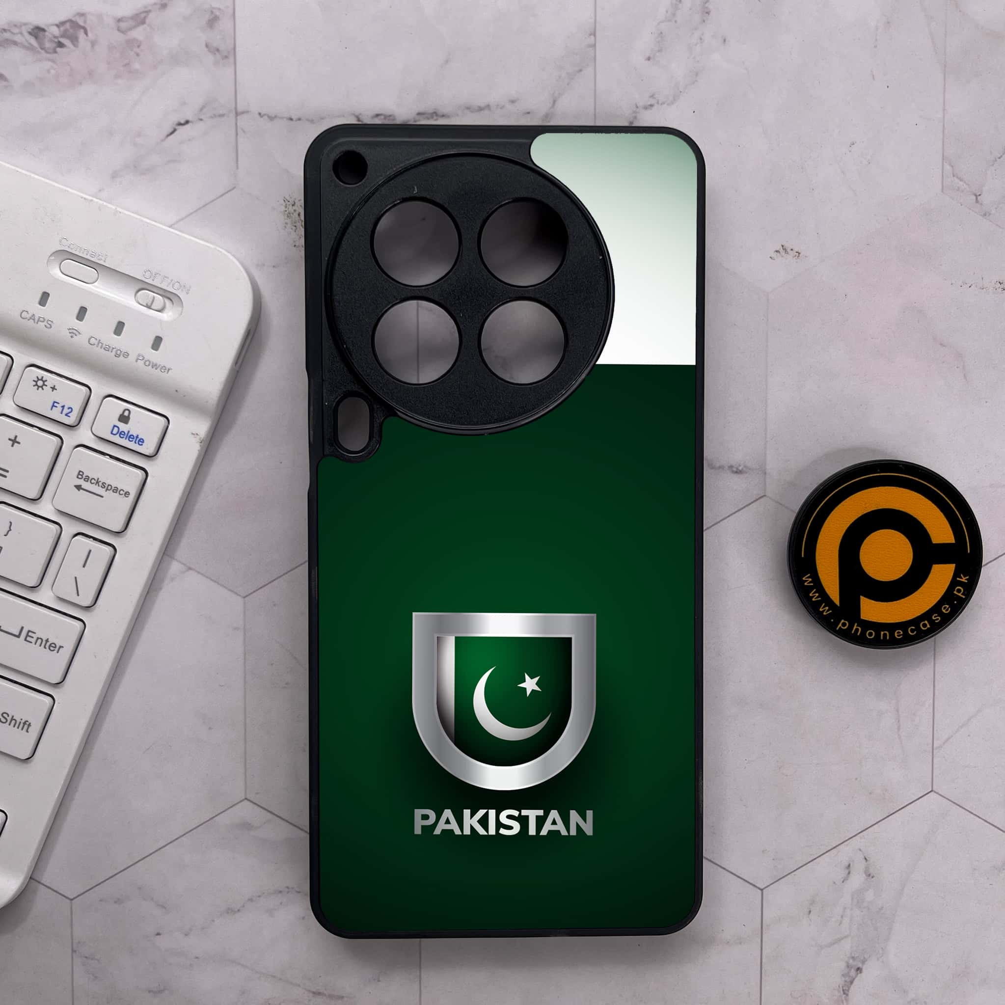 Tecno Camon 30 Premier - Pakistani Flag Series - Premium Metal Printed soft Bumper shock Proof Case