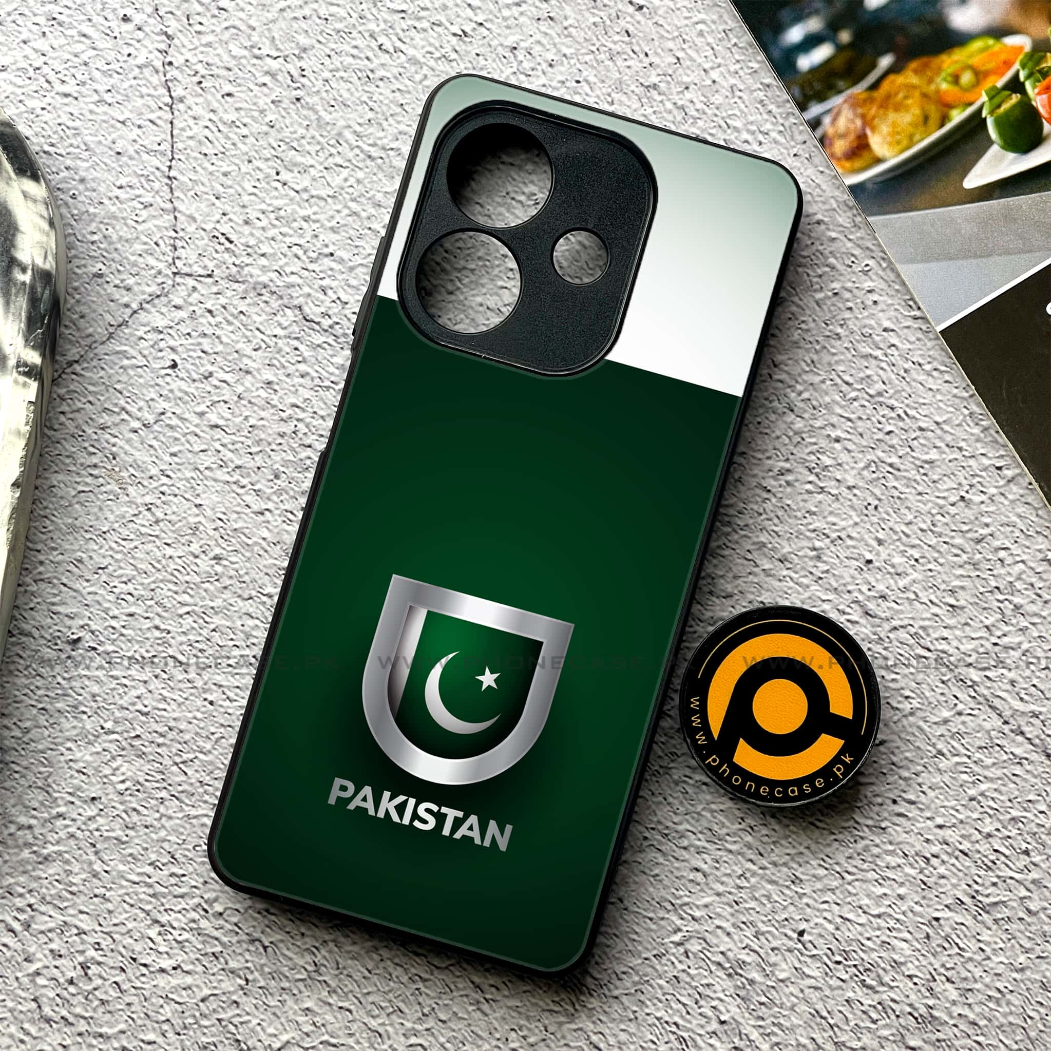 Oppo A3 2024 - Pakistani Flag Series - Premium Printed Glass soft Bumper shock Proof Case