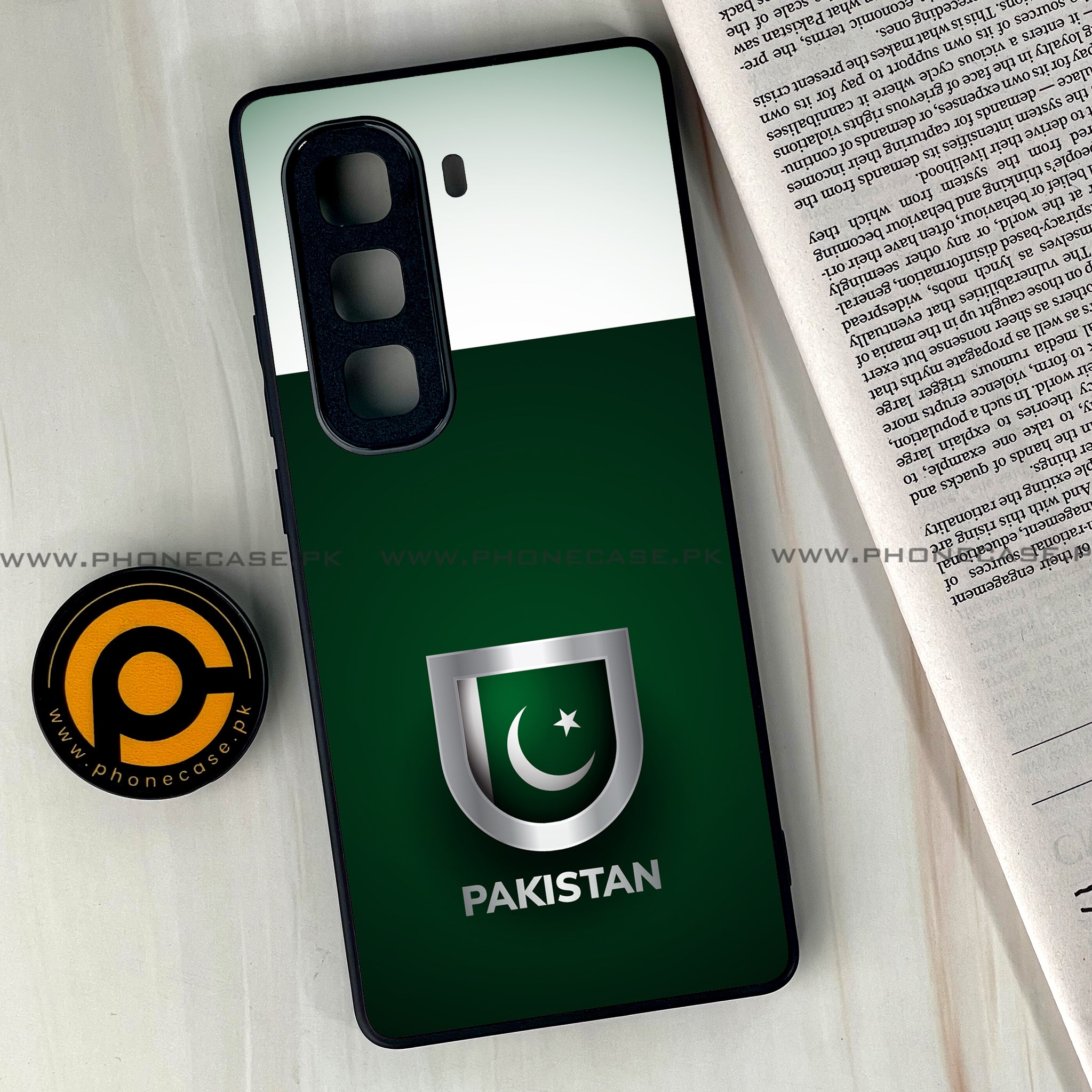 Infinix Hot 50 Pro Plus - Pakistani Flag Series - Premium Printed Glass soft Bumper shock Proof Case