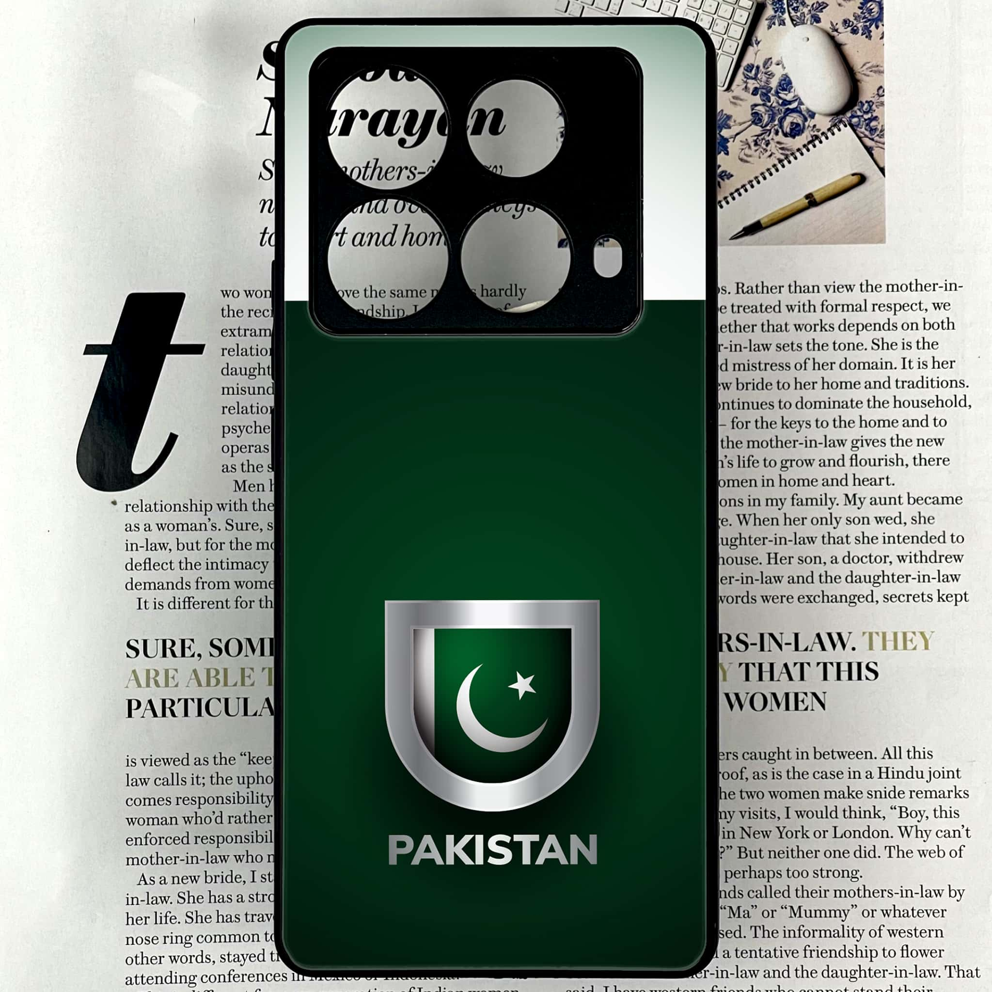 Infinix Note 40 4G - Pakistani Flag Series - Premium Printed Glass soft Bumper shock Proof Case