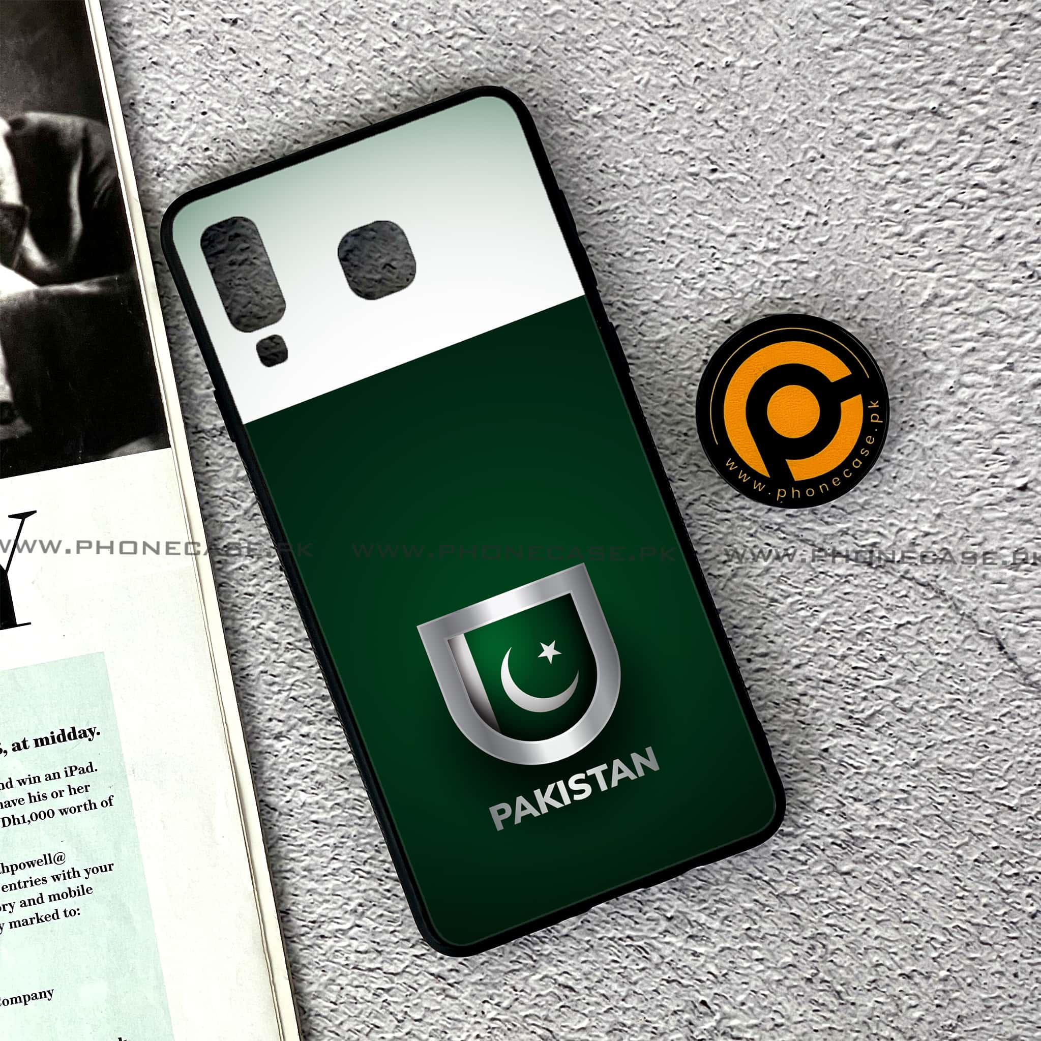 Samsung Galaxy A8 Star(A9 Star) - Pakistani Flag Series - Premium Printed Glass soft Bumper shock Proof Case