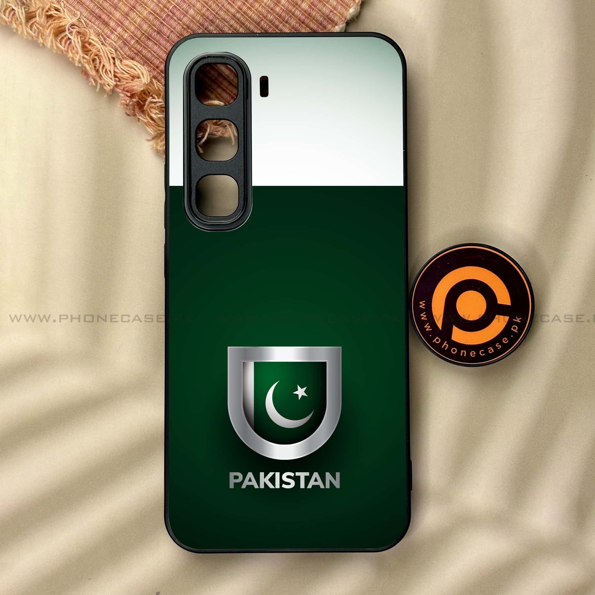 Infinix Hot 60 Pro - Pakistani Flag Series - Premium Metal Printed soft Bumper shock Proof Case