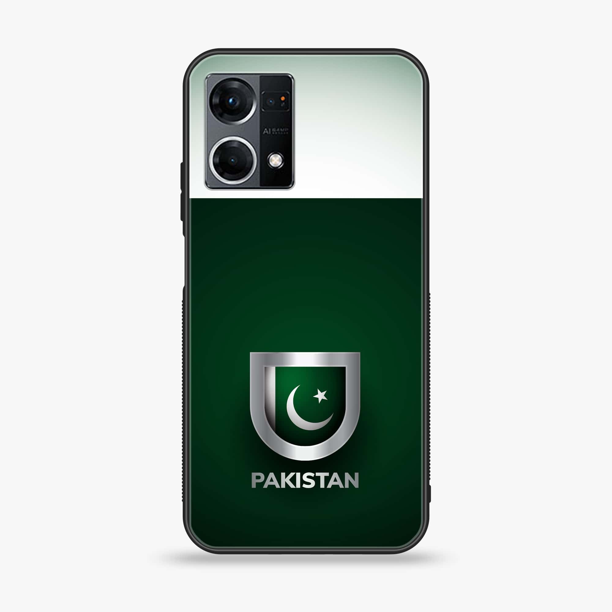 Oppo Reno 7 - Pakistani Flag Series - Premium Printed Glass soft Bumper shock Proof Case