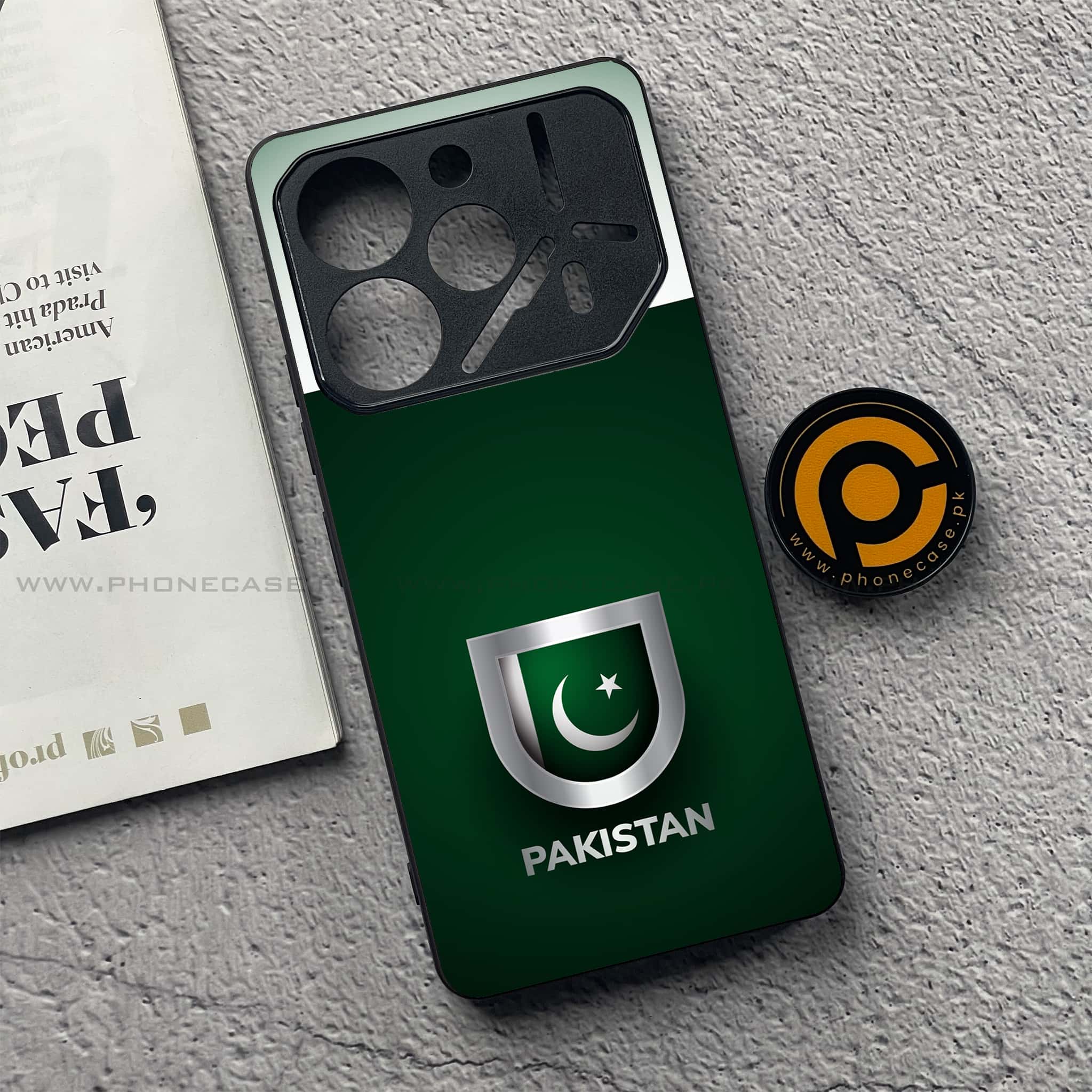 Tecno Pova 6 - Pakistani Flag Series - Premium Printed Glass soft Bumper shock Proof Case