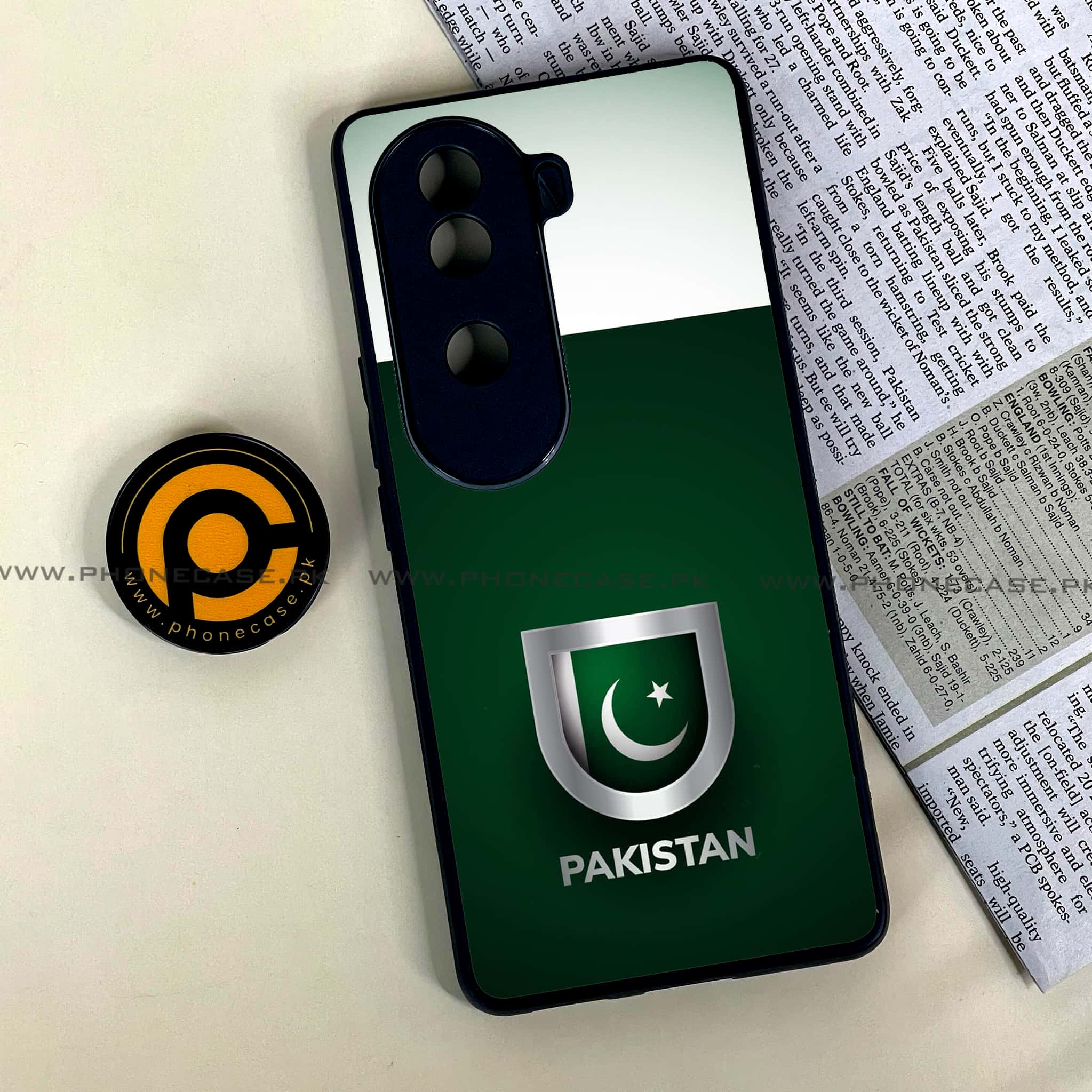 Vivo V40e - Pakistani Flag Series - Premium Printed Glass soft Bumper shock Proof Case