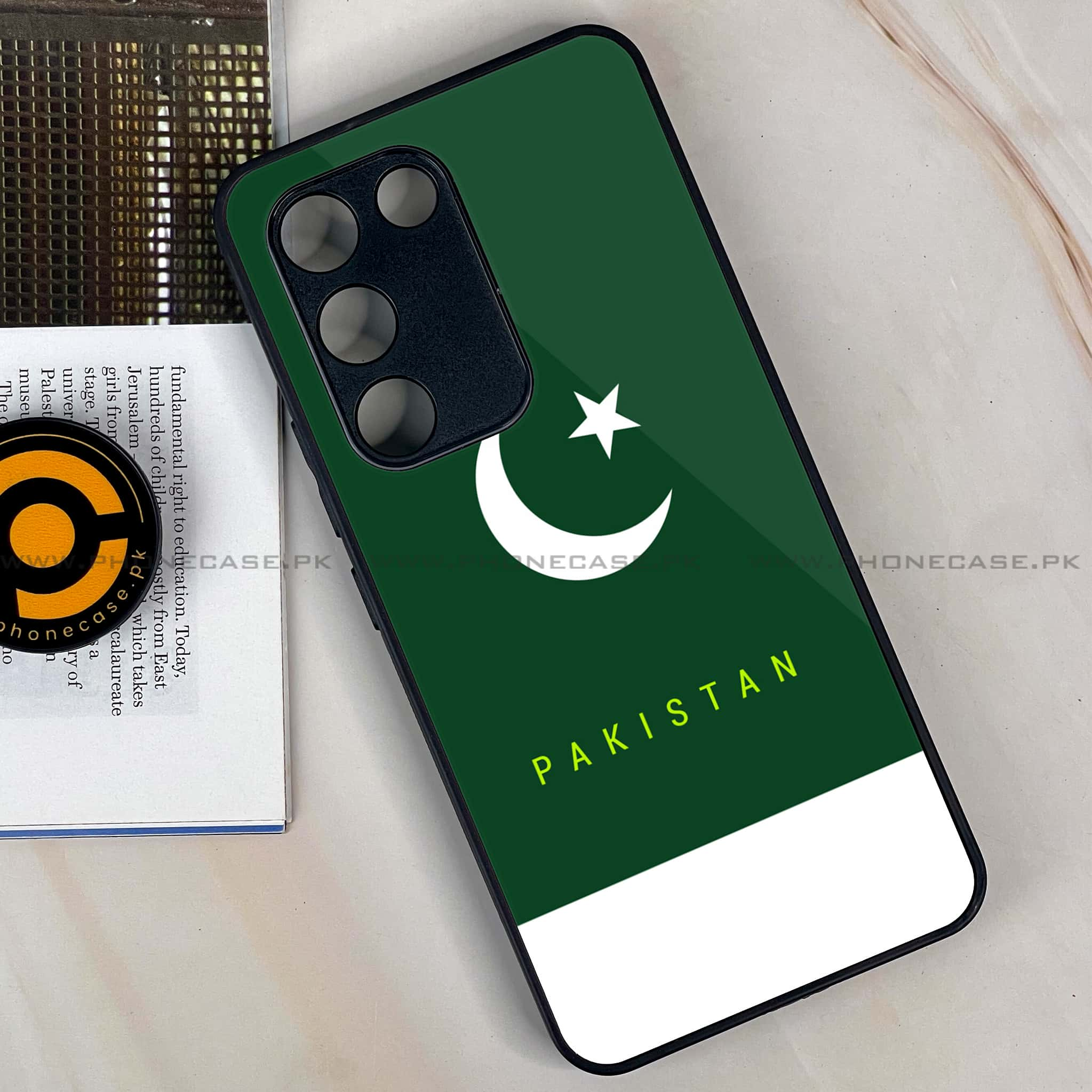 Vivo Y100 - Pakistani Flag Series - Premium Printed Glass soft Bumper shock Proof Case